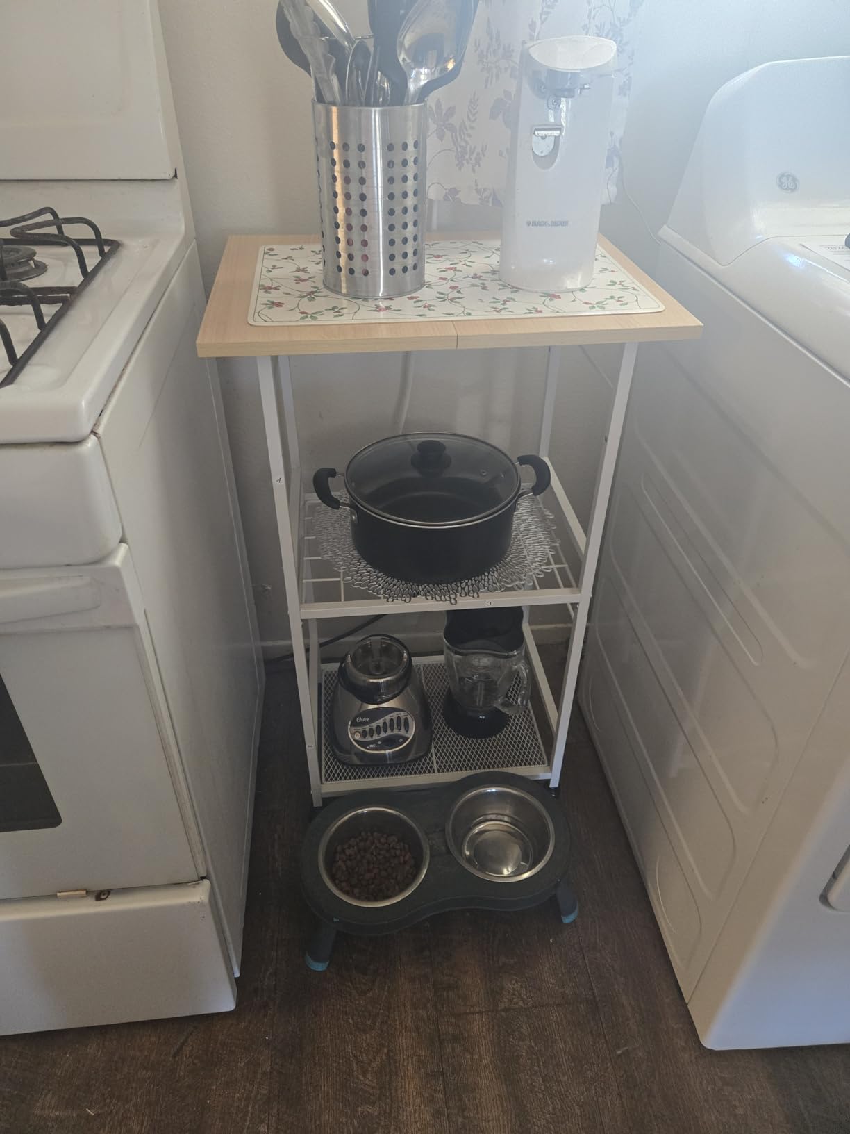 Rolling Kitchen Microwave Cart, 3 Tier Microwave Table Stand with Adjustable Shelf, Kitchen Storage Rack on Wheels, Coffee Station Cart Rack Shelf Organizer for Living Room Office, Balcony customer photo 2