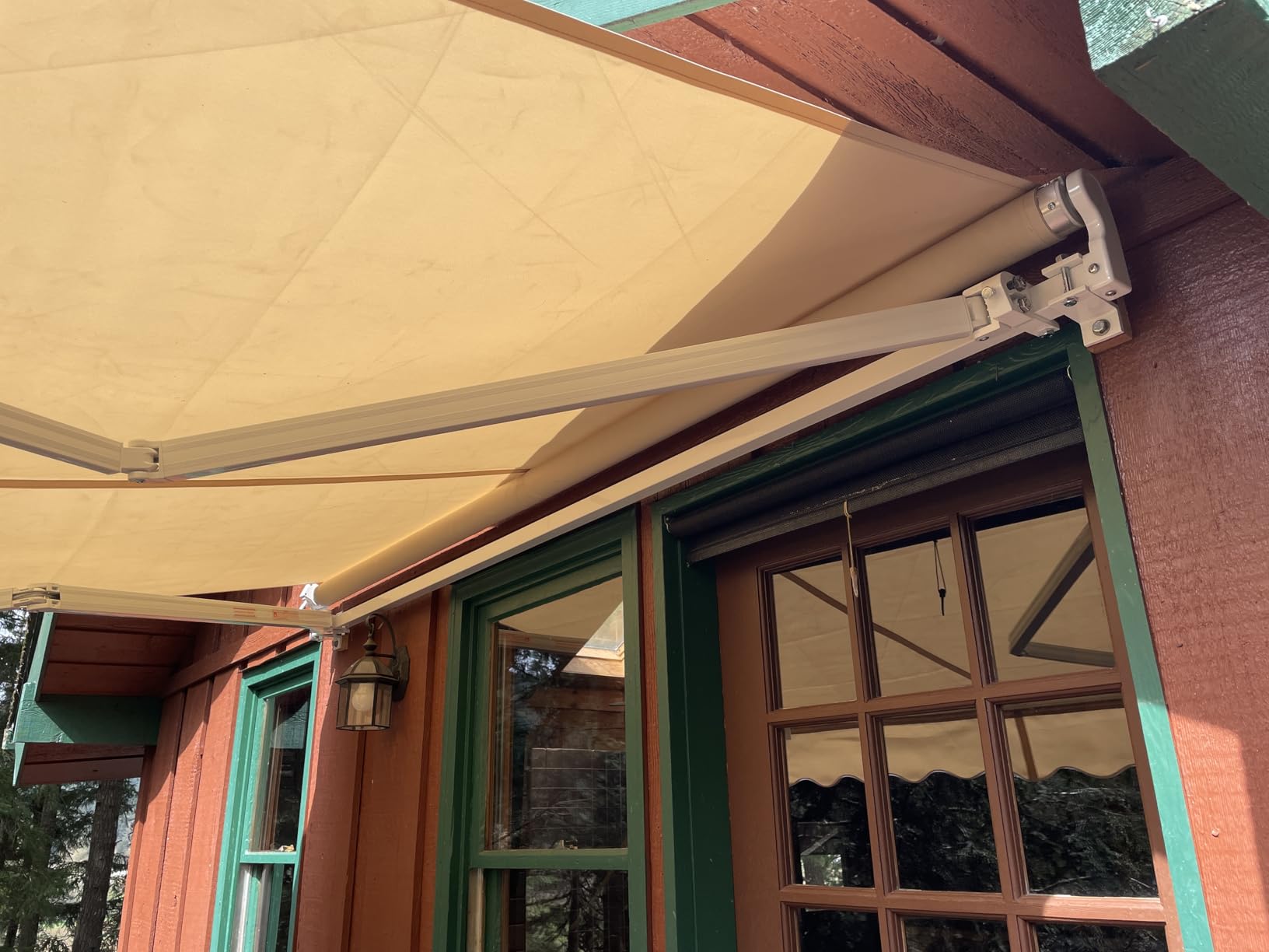 12x10 FT Manual Retractable Outdoor Patio Awning, Window Sun Shade Shelter with Crank Handle & Canopy for Deck, Backyard, Garden, Balcony, Gray customer photo 2