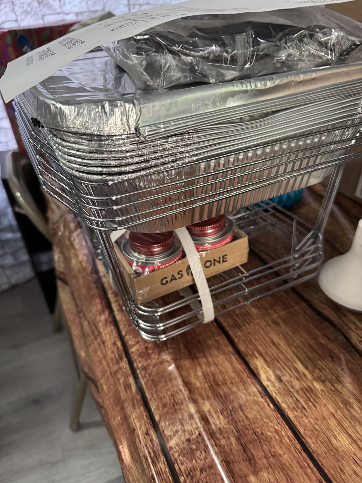 Alpha Living 6 Pack - Disposable Chafing Dish Buffet Set, Half Size Pans, Welded Body Food Warmers for Parties, Fuel Cans Complete Set, Warming Trays customer photo 1