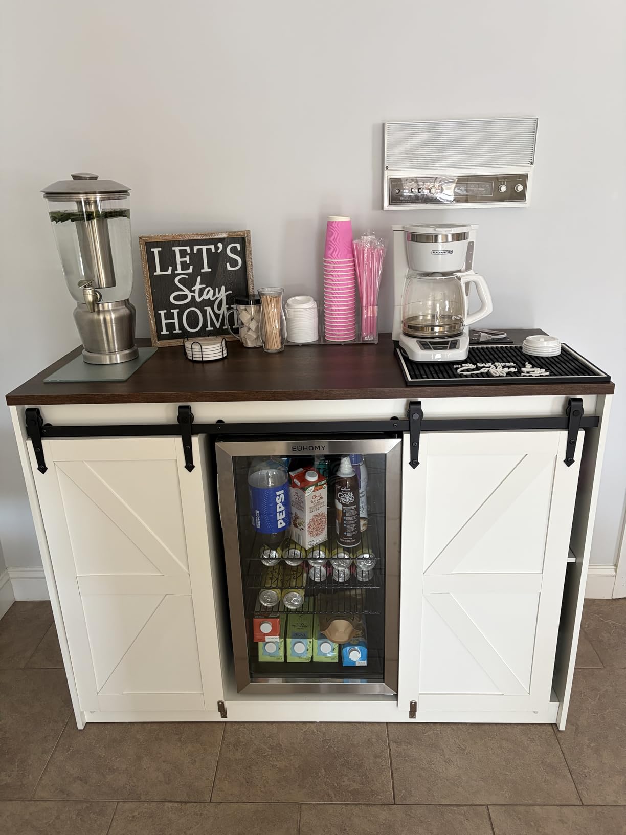 EUHOMY Beverage Refrigerator Cooler, 125 Can Mini Fridge with Glass Door for Soda Beer or Wine, Beverage Cooler for Home, Office, Bar with Adjustable Removable Shelves, Silver customer photo 2