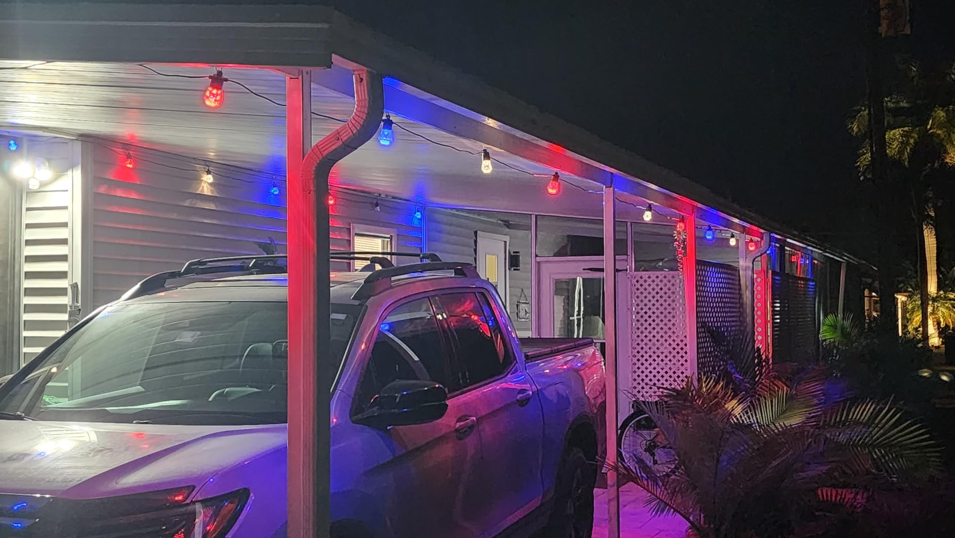XMCOSY+ 48FT Smart Outdoor String Lights - RGBCWIC Dimmable Acrylic Bulbs, Color Changing LED Patio Lights APP WiFi Control, Compatible with Alexa, IP65 Waterproof Outside Lights for Yard Porch customer photo 2