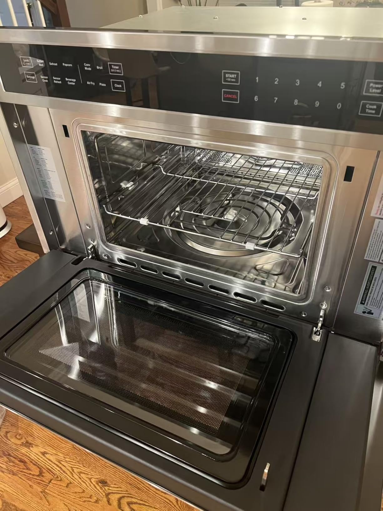 AAOBOSI 24 Inch Built in Microwave Convection Oven,1.6 Cu.Ft Wall Microwave Ovens Air Fryer Combos(upgraded), 1000Watt Power Sensor&Auto Cook, 12 Cooking Modes, Drop Down Door,Stainless Steel customer photo 2