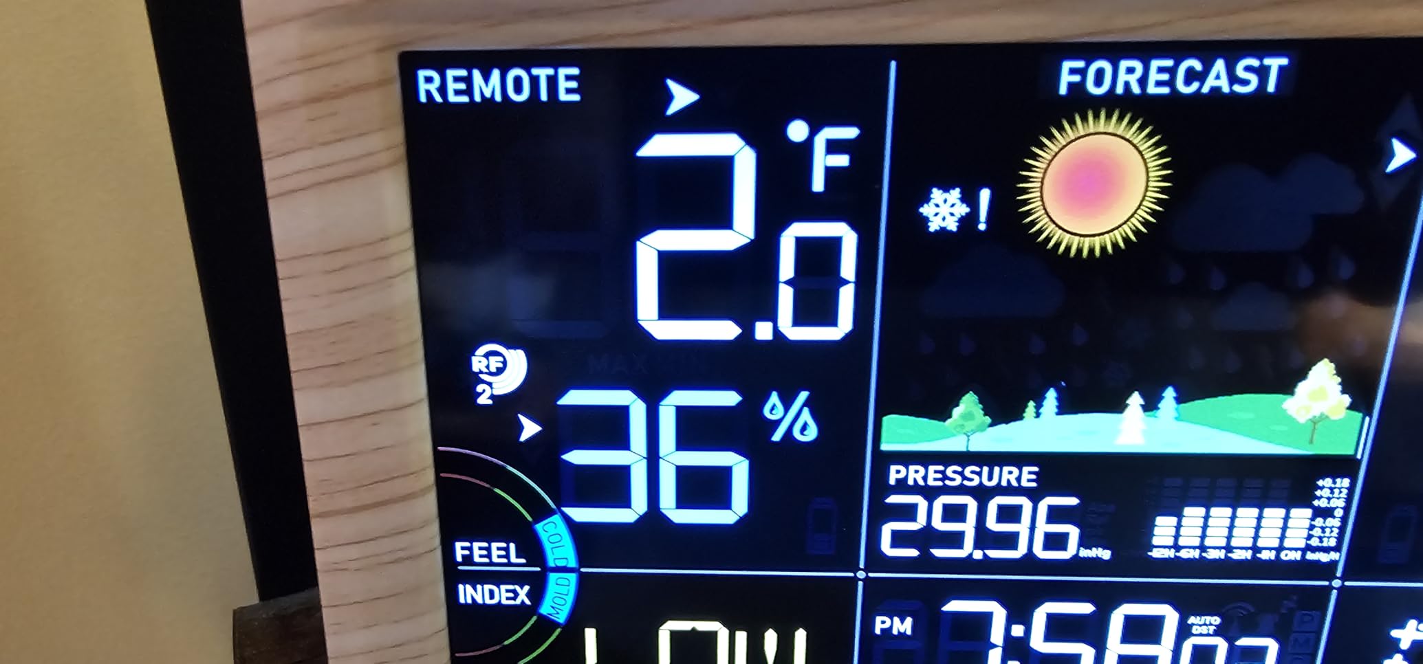 Weather Station Indoor Outdoor Thermometer Wireless, Home Atomic Clock with Large Constant Display, Inside Outside Temperature Humidity Monitor, Dew Heat Point, Barometer Grey customer photo 2