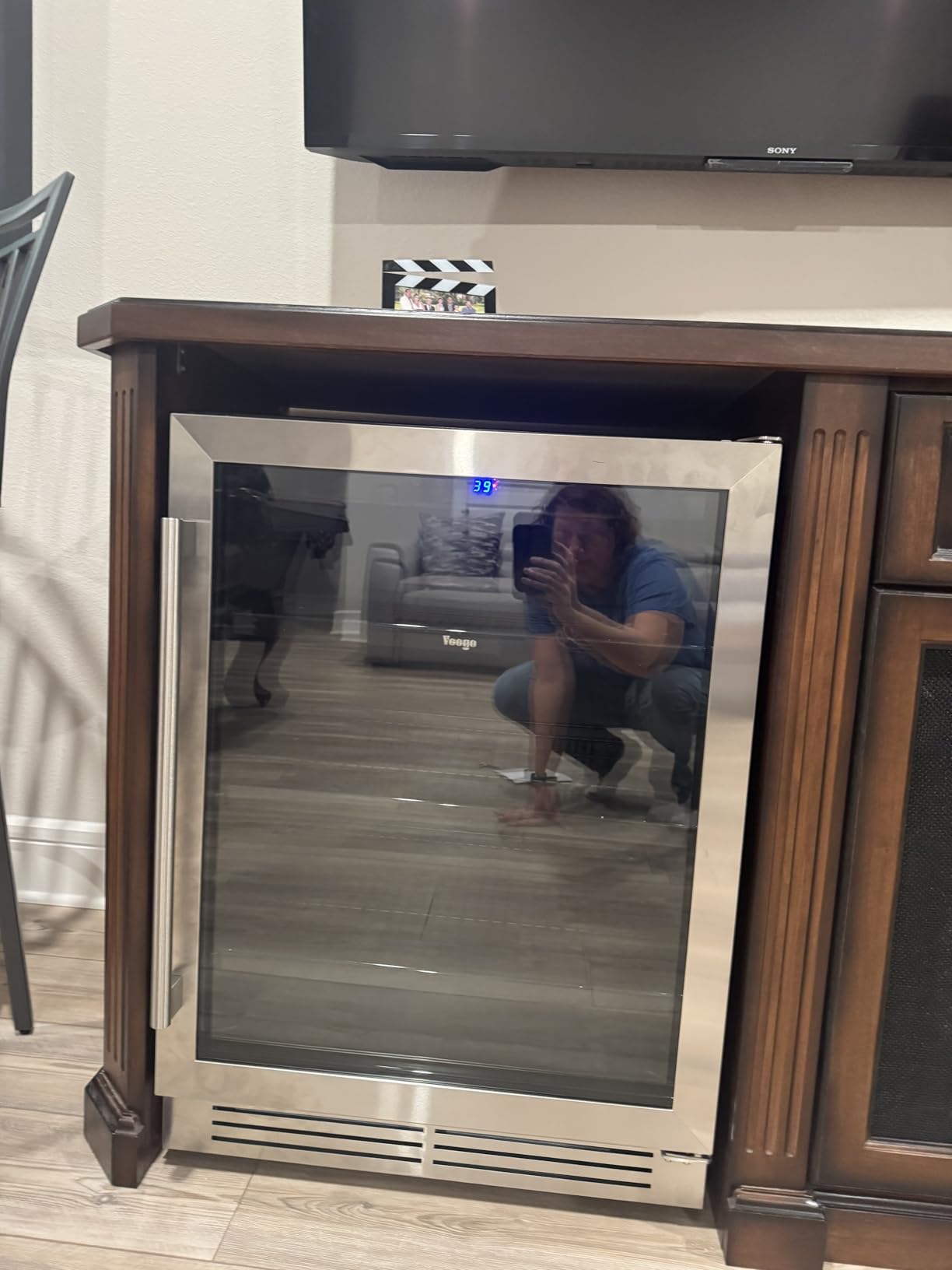 Yeego Beverage Refrigerator Cooler - 24 inch 180 Cans Mini Fridge with Glass Door, 34-54 ℉ Under Counter Refrigerator Built-in for Wine Beer Soda for Bar Bedroom Office(Left-Hinged) customer photo 1