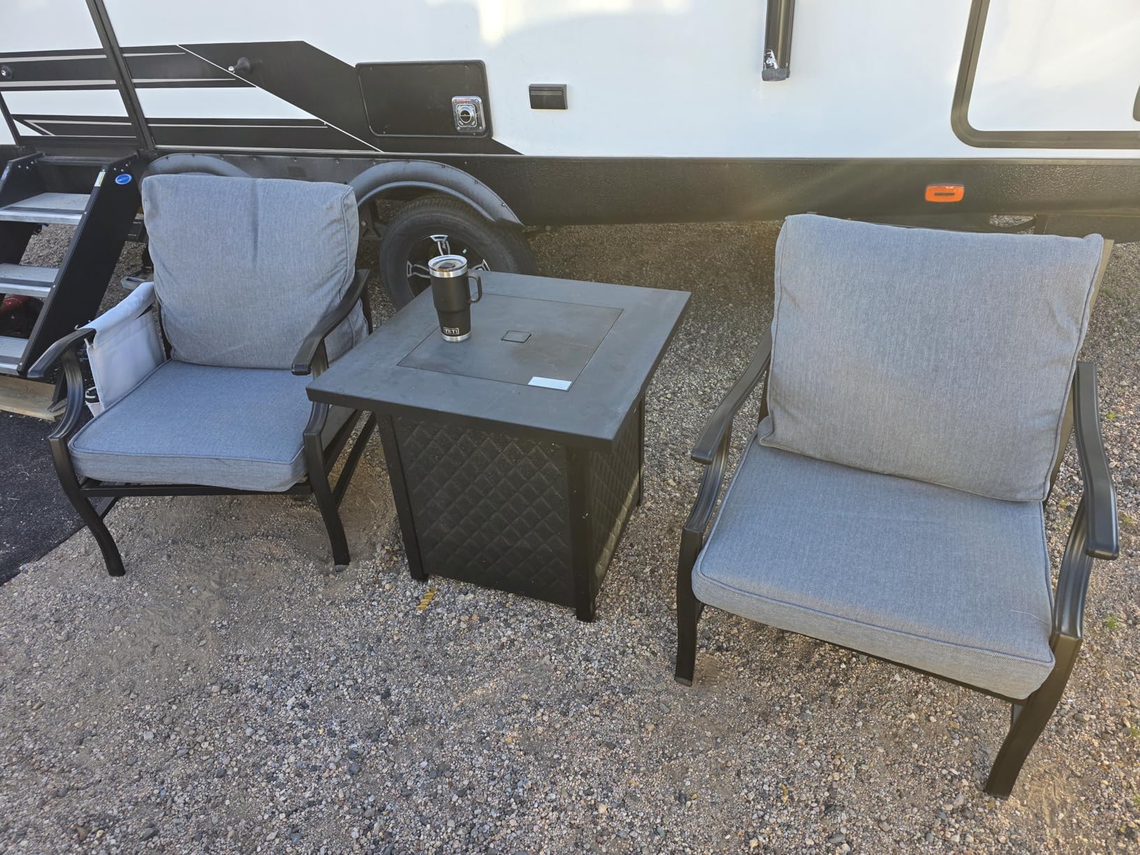 Swivel Patio Chairs Set of 2, High Back Outdoor Swivel Patio Metal Chairs with 5.75
