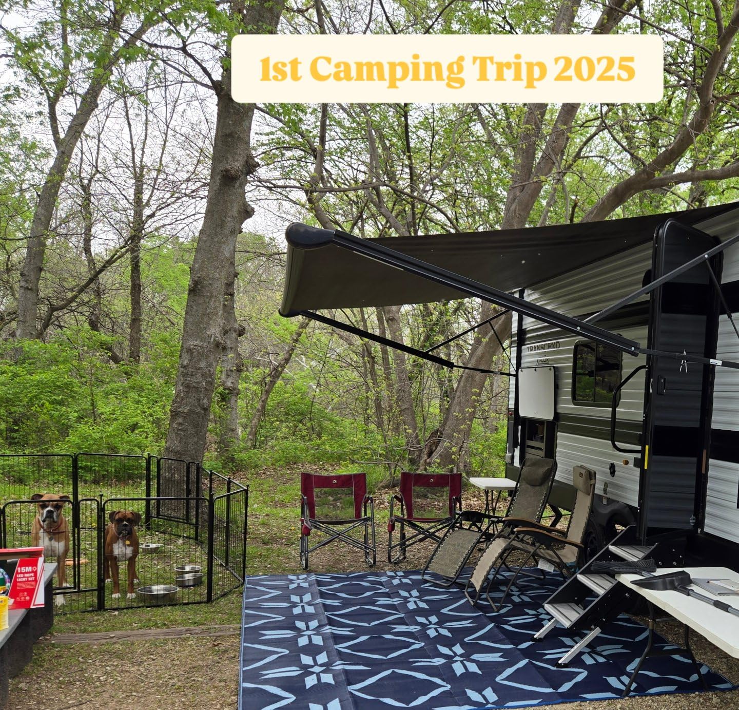 Kohree RV Outdoor Rug 9x12 Reversible, Waterproof Patio Mat with 4 Stakes & UV Fade Resistant, Non-Slip Outdoor Camping Mat for Deck, Picnic, Backyard, Includes Carry Bag (Blue) customer photo 1