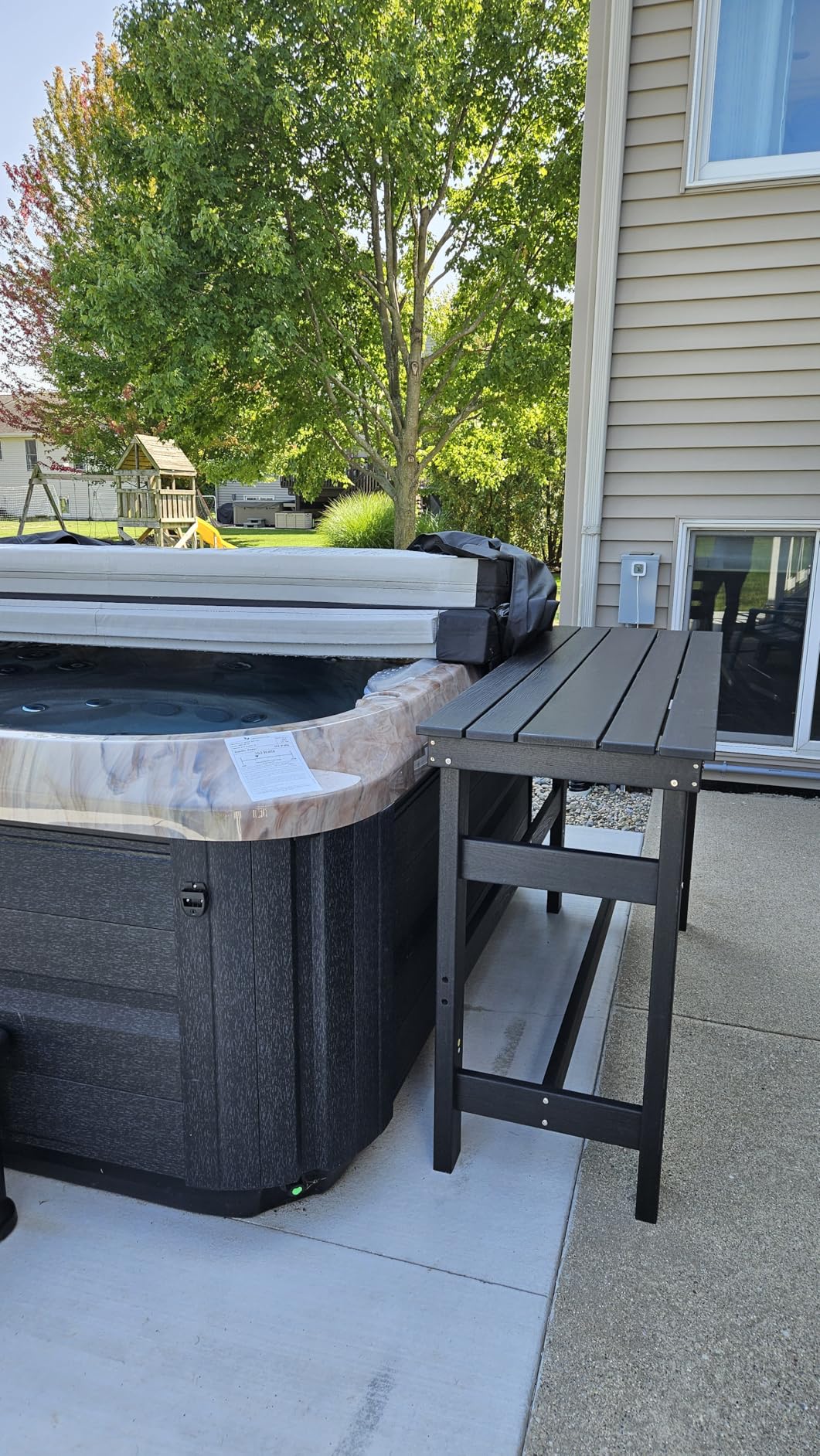 SERWALL Outdoor Bar Table and Chairs Set, Adirondack Bar Chairs Set of 2 and Bar Height Table, All Weather HDPE Patio Bar Set, Outdoor Furniture for Outside, Blue customer photo 1