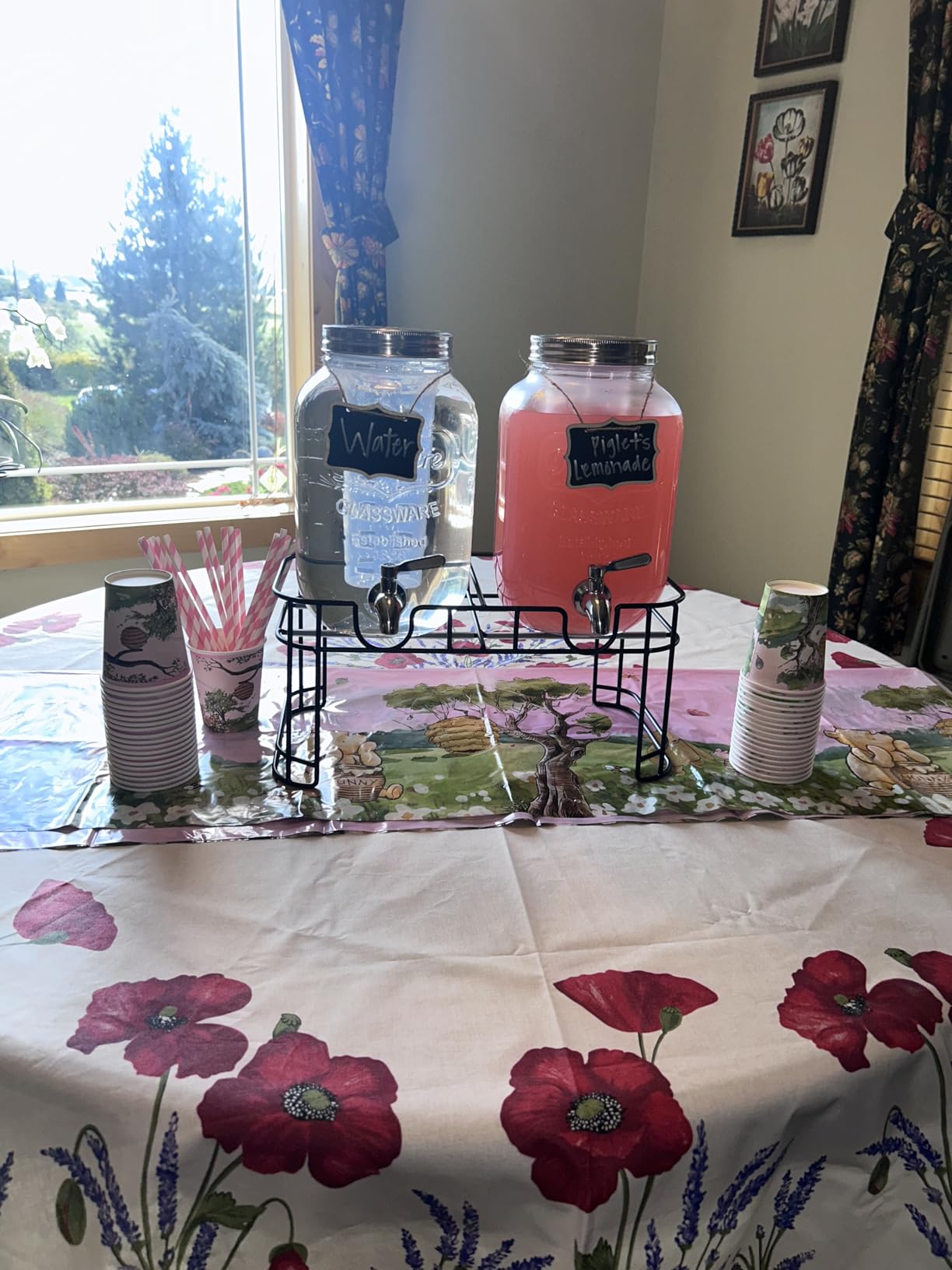 2 Gallon Glass Drink Dispensers For Parties,Beverage Dispensers With Stand And 100% Leakproof Stainless Steel Spigot.Glass Water Jug Dispenser,Lemonade Dispenser,Mason Jar. customer photo 2