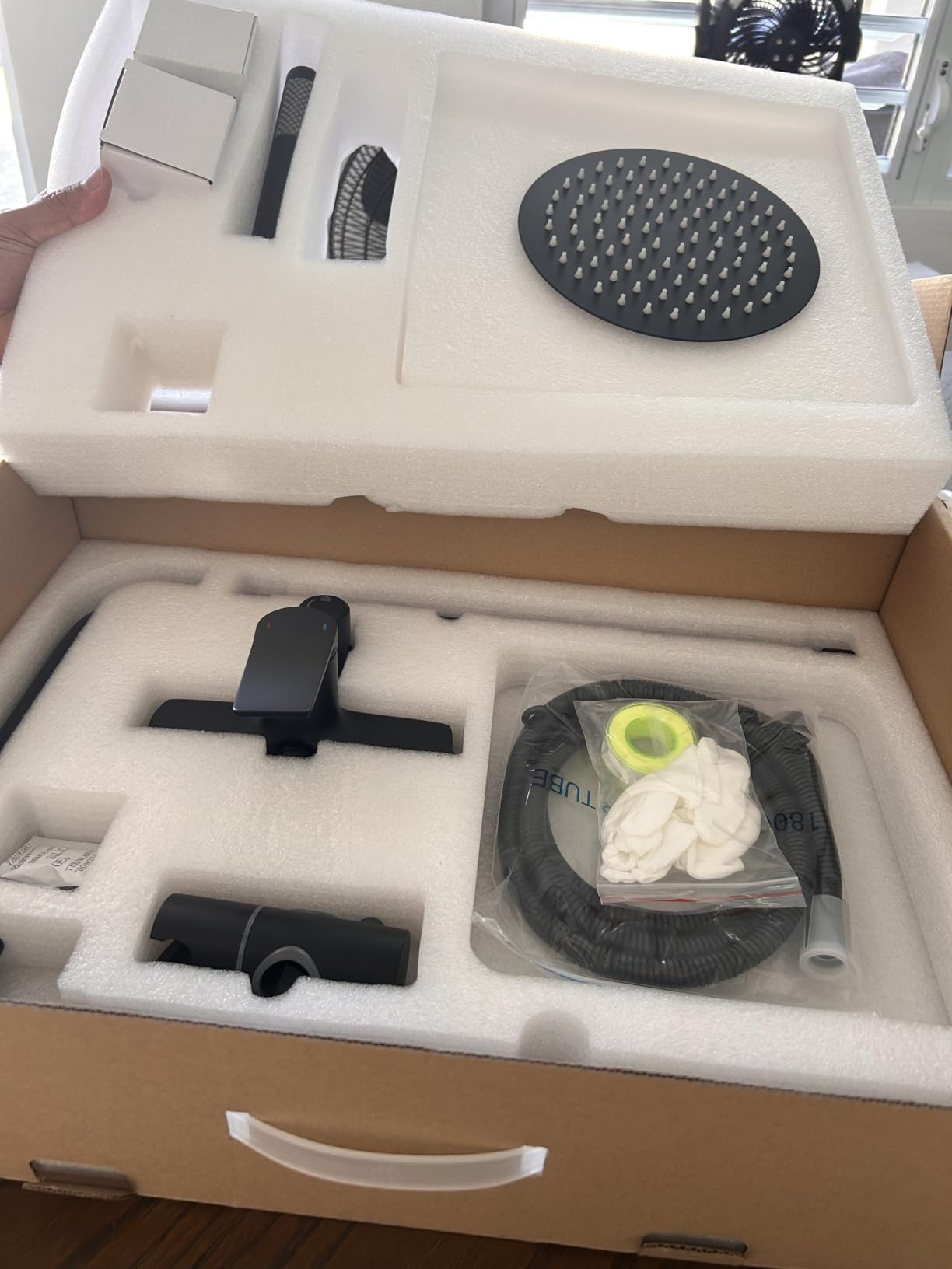 Rainsworth Outdoor Shower Kit Matte Black - Single Handle Brass Valve, 8 Inch Rain Shower Head and Handheld Spray Shower Fixture Combo, 304 Stainless Steel Wall Mount customer photo 2