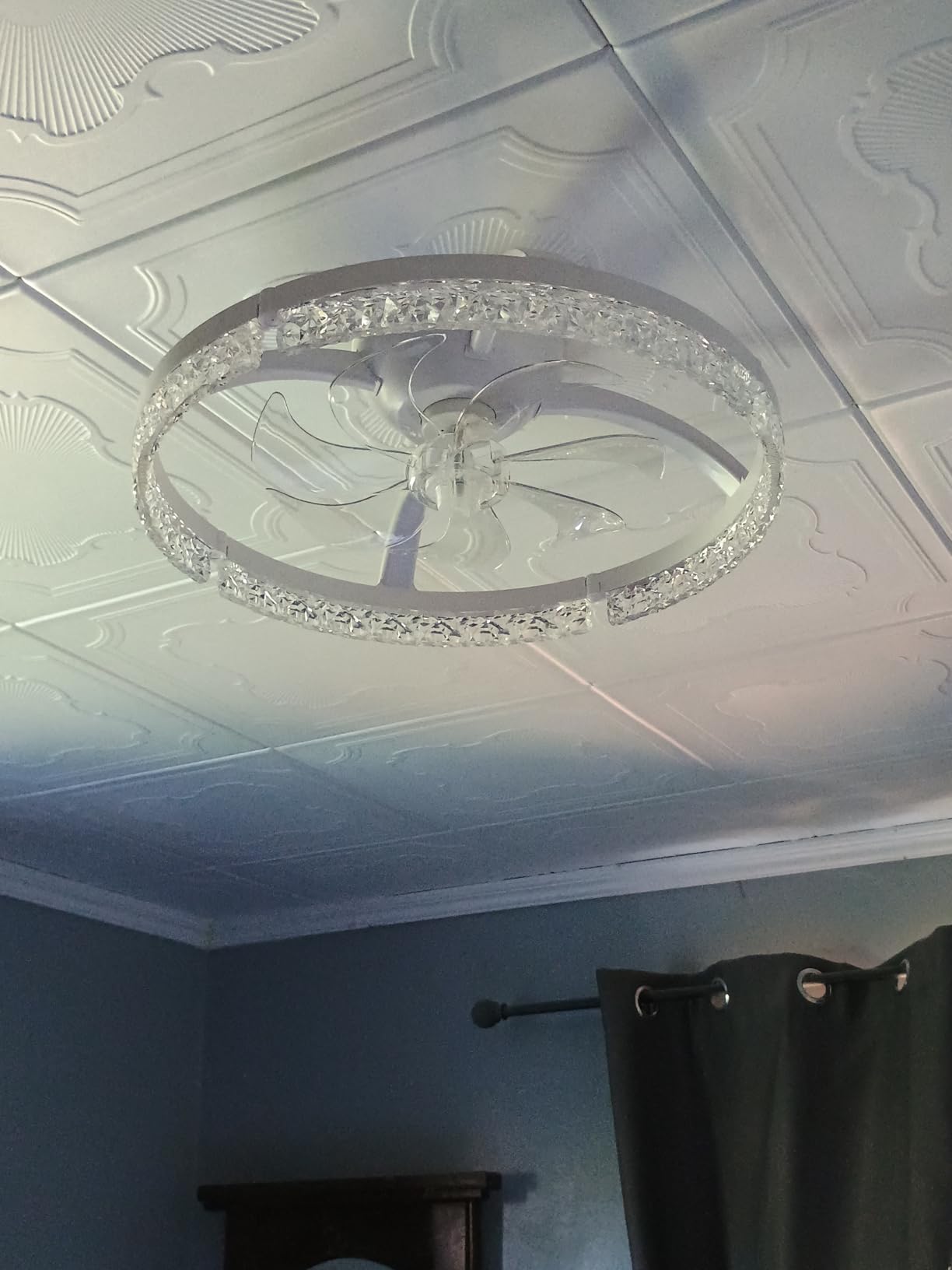 addlon Ceiling Fans with Lights and Remote, 20'' Low Profile Ceiling Fans, 3000-6000K Dimmable Modern Flush Mount LED Fan Light, Fandelier Ceiling Fan for Bedroom, Kitchen, Living Room, Black customer photo 1