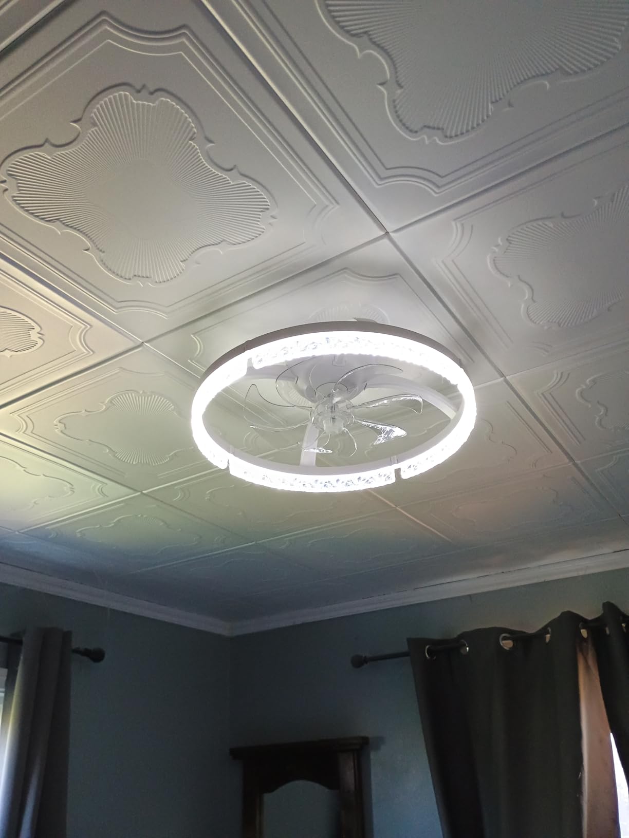 addlon Ceiling Fans with Lights and Remote, 20'' Low Profile Ceiling Fans, 3000-6000K Dimmable Modern Flush Mount LED Fan Light, Fandelier Ceiling Fan for Bedroom, Kitchen, Living Room, Black customer photo 2