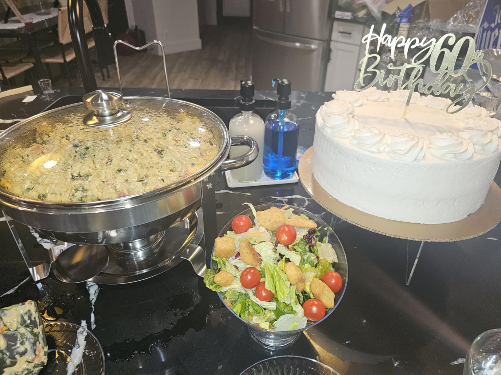 Chafing Dishes for Buffet Set of 2, 5QT Buffet Servers and Warmers, Round Catering Food Warmers Stainless Steel Chafing Dish Buffet Set with Glass Lid & Lid Holder for Parties Events, Silver customer photo 1