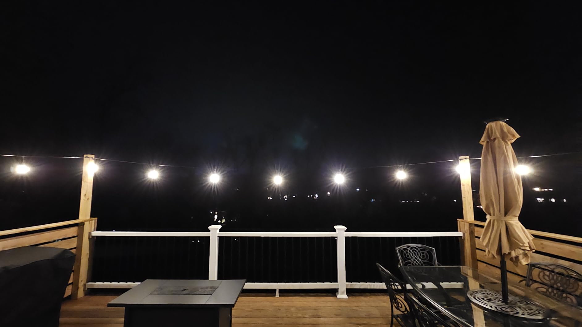 XMCOSY+ Smart Outdoor String Lights, 98Ft LED Patio Lights Waterproof IP65, App Control, Compatible with Alexa, Dimmable Edison Bulbs Outdoor Light for Yard Porch Bistro Outside customer photo 2