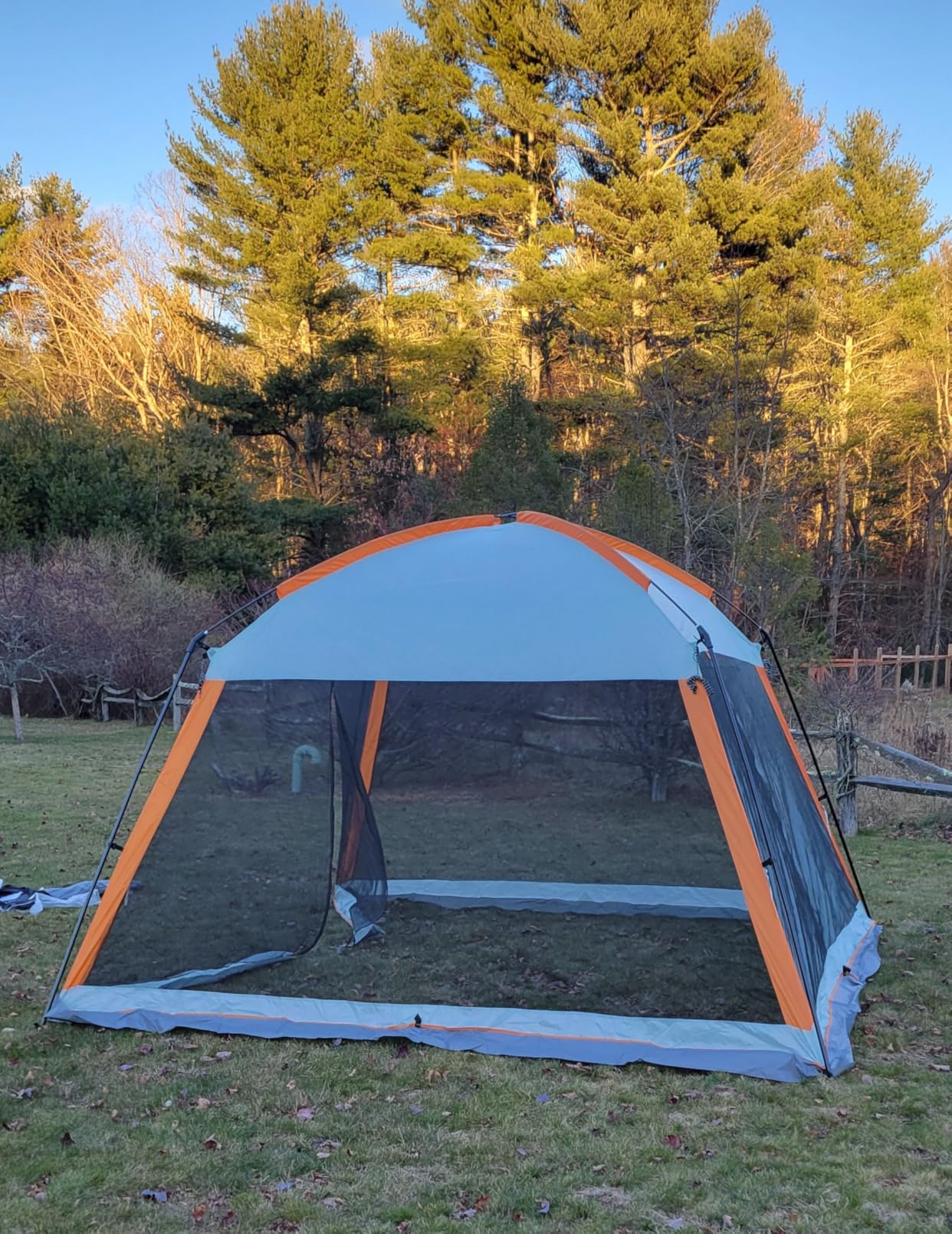 Amazon Basics Screened Canopy Tent, 12 x 12 ft with Zippered Enclosure, UPF50+ Sun Protection, Bug-Free Outdoor Shelter for Camping, Parties and Events customer photo 2