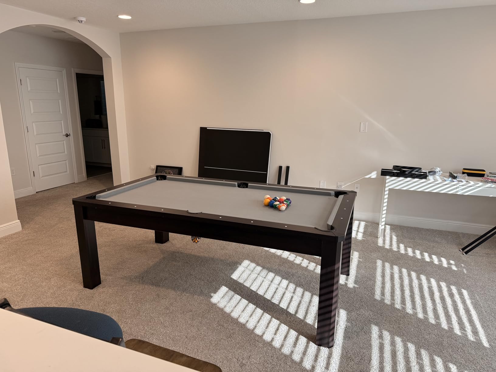 GoSports 3 in 1 Pool, Dining, & Table Tennis Combo Table and Storage Benches - 7 ft or 8 ft - Convertible Billiards and Table Tennis with Accessories customer photo 1