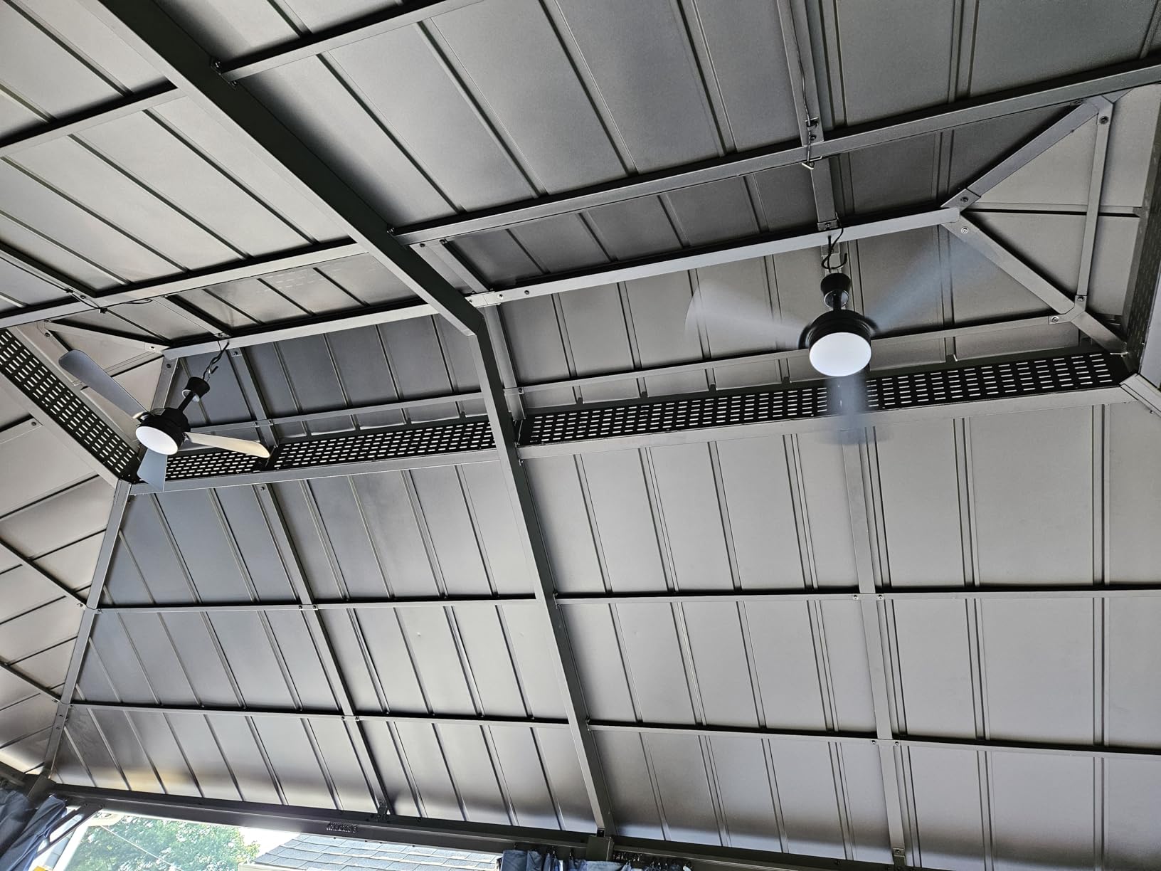 ALAULM 10'x 10' Hardtop Grill Gazebo, Outdoor BBQ Gazebo with Storage Shelves and Expansion Platform, Permanent Galvanized Steel Lean to Canopy with Grey-Black Metal Privacy Screen for Patio customer photo 2