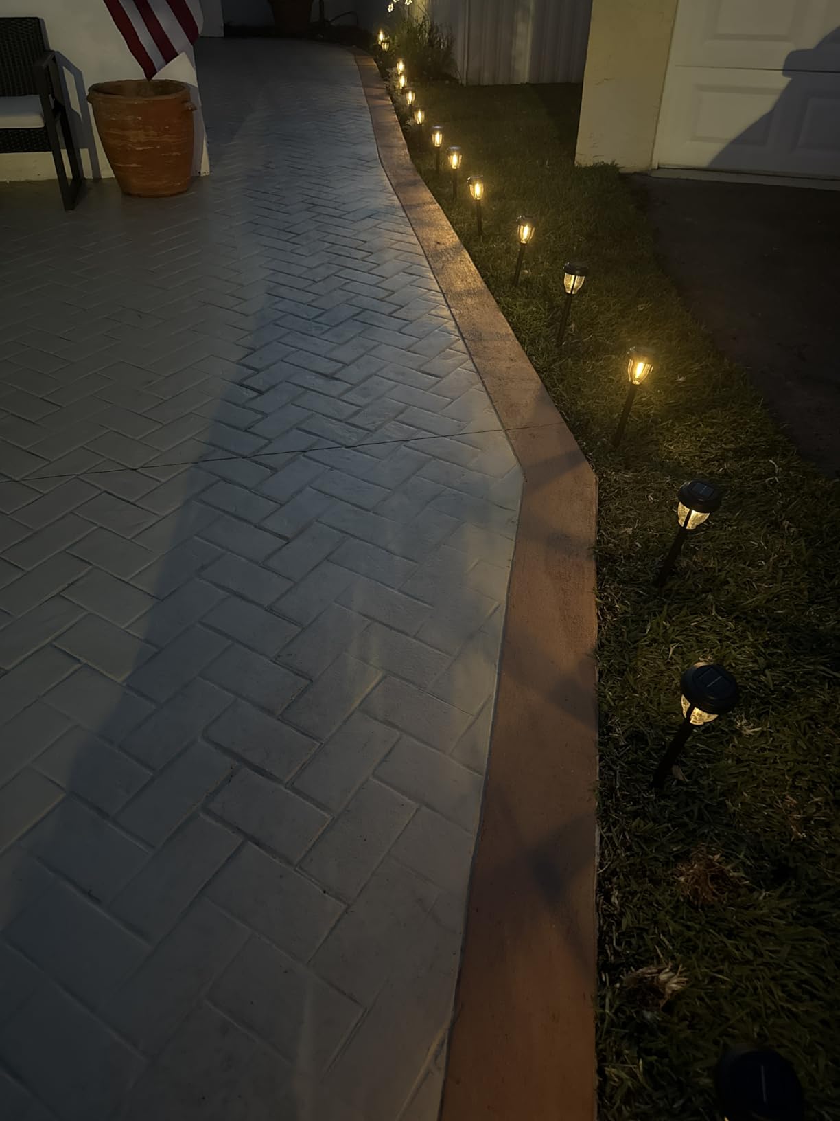 DERAYSION 12 Pack Solar Lights Outdoor, Solar Pathway Lights Auto On/Off Waterproof Garden Landscape Lighting for Path, Yard, Walkway, Driveway Decor customer photo 1