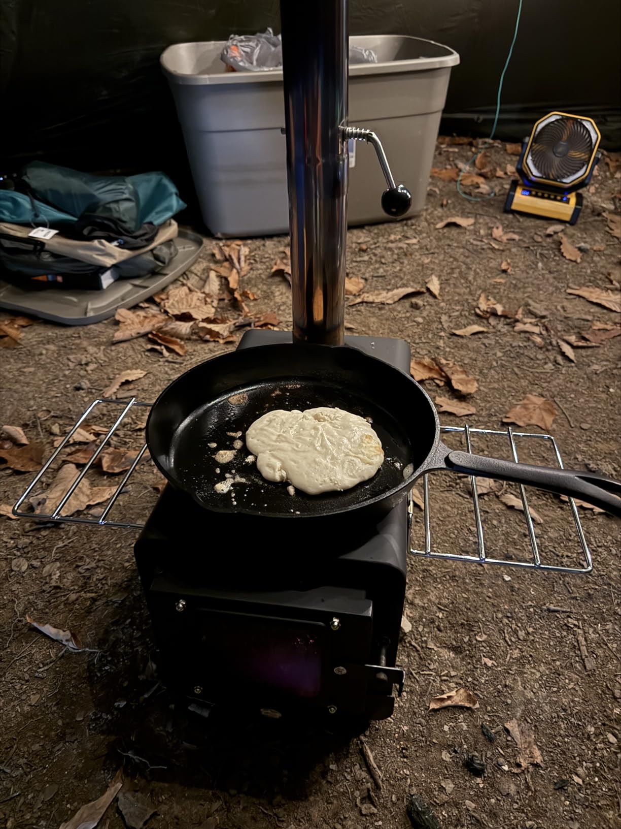 Black Wood Burning Tent Stove, 7 Section Stainless Steel Chimney, Portable Hot Tent Stove for Camping, Hunting, Ice Fishing customer photo 1