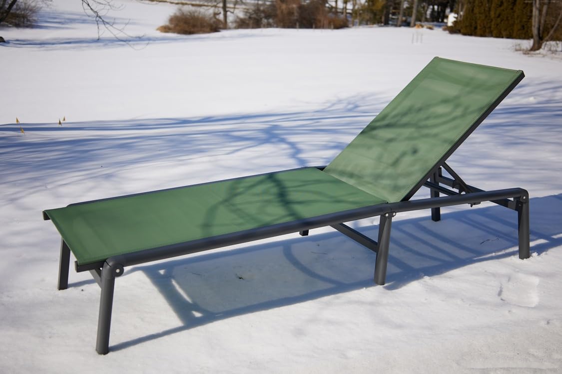 ONBRILL Aluminum Chaise Lounge Chair Outdoor, Foldable & Assembly Free Outdoor Lounge Chair with 5 Position Adjustable Backrest, Patio Pool Lounge Chairs for Outside Poolside Beach Lawn, 1PC, Khaki customer photo 1