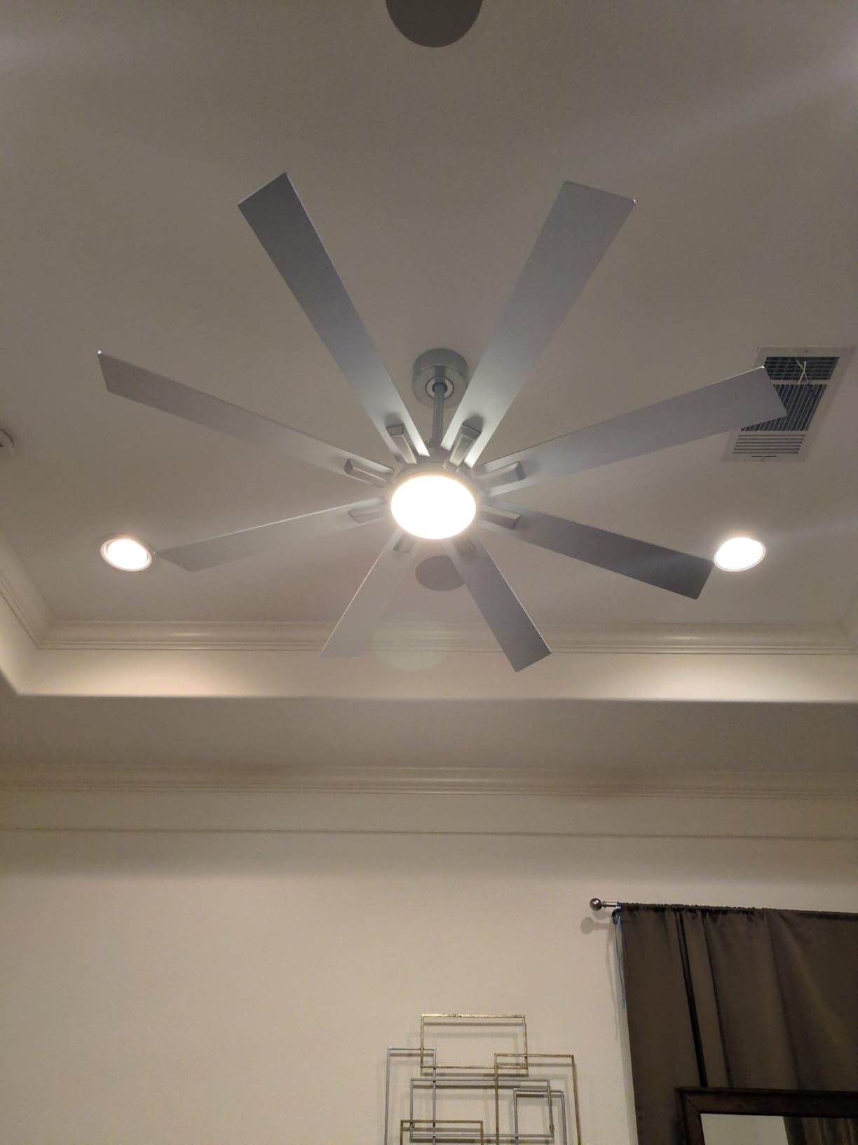 Modern Ceiling Fans with Lights - 52 inch Black Outdoor Ceiling Fan with Light and Remote, Reversible DC Motor, 6-Speed Quiet 3CCT LED Dimmable for Bedroom, Indoor and Outdoor, Patios, ETL Listed customer photo 1