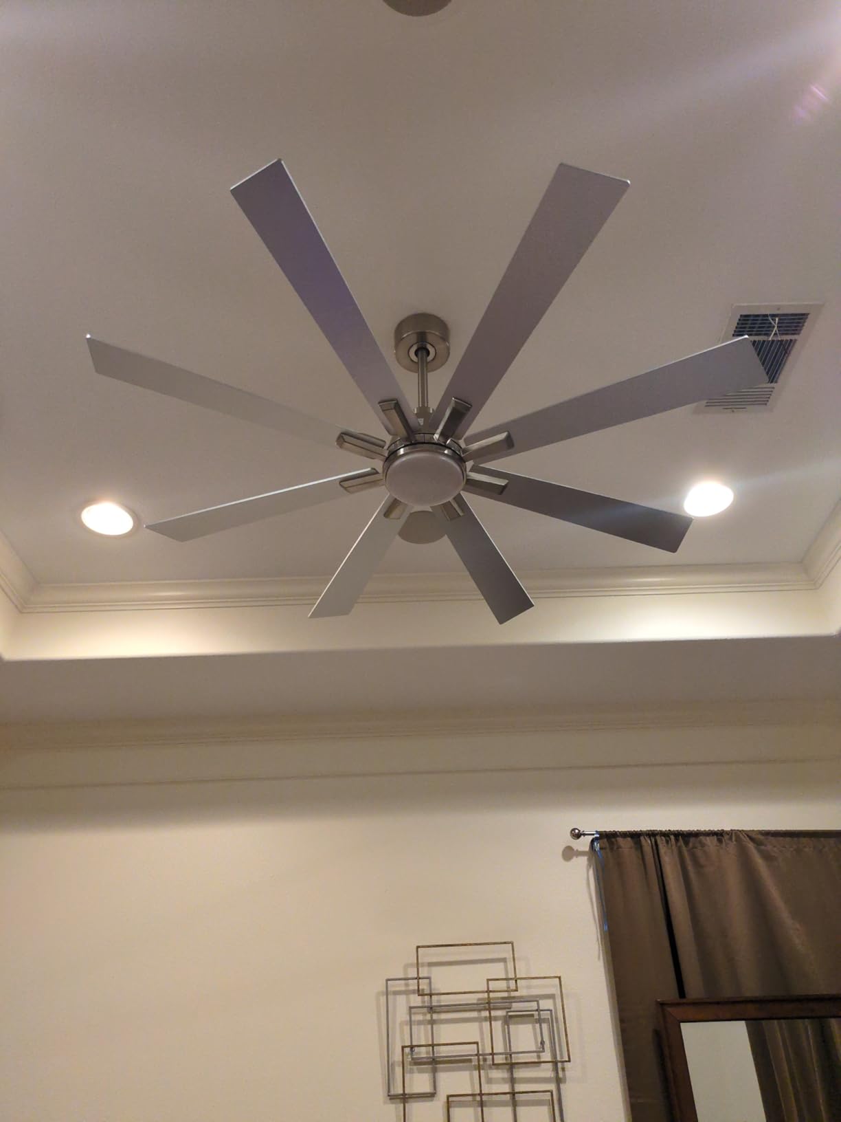 Modern Ceiling Fans with Lights - 52 inch Black Outdoor Ceiling Fan with Light and Remote, Reversible DC Motor, 6-Speed Quiet 3CCT LED Dimmable for Bedroom, Indoor and Outdoor, Patios, ETL Listed customer photo 2