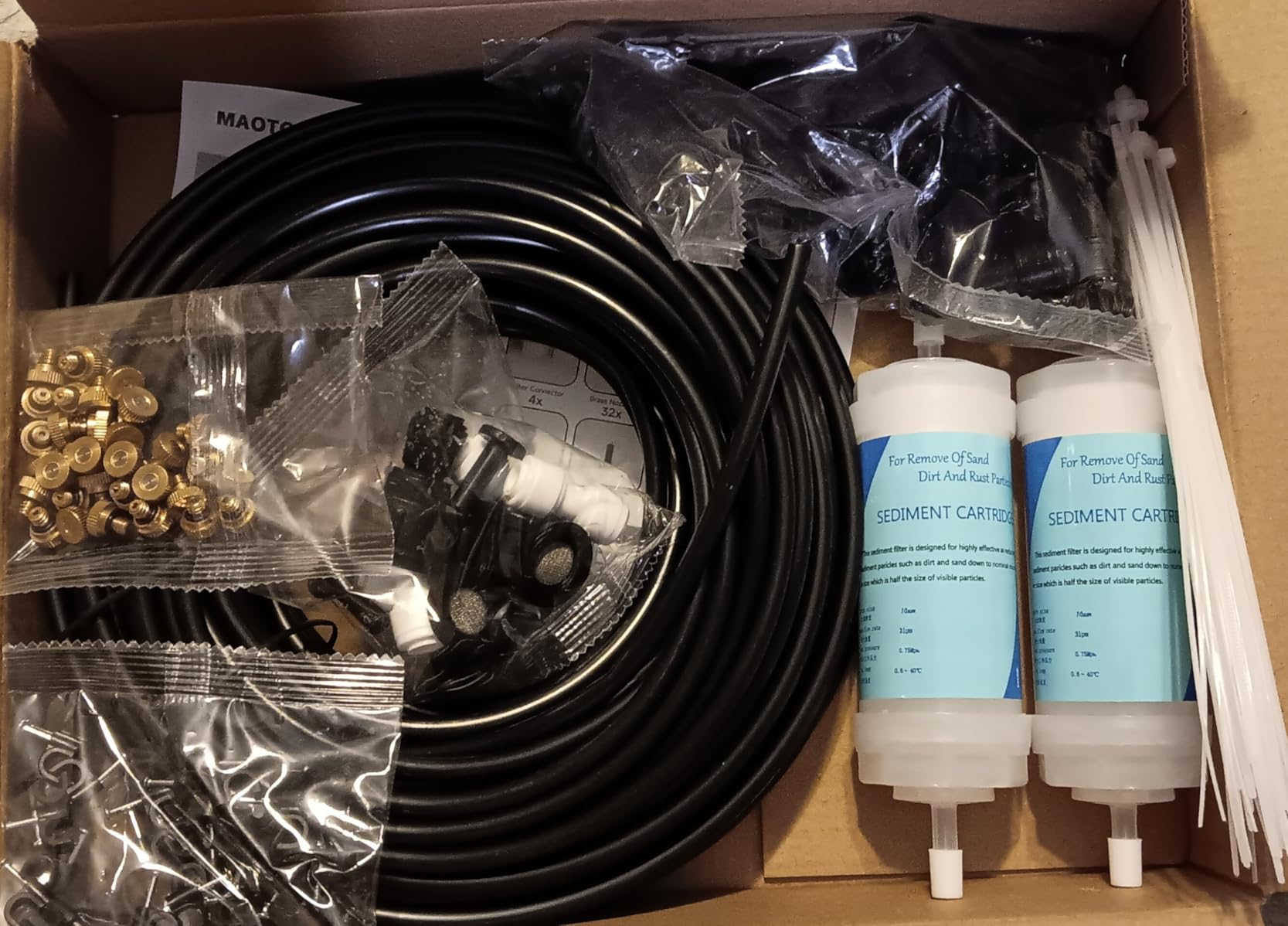 100FT Mister for Outside Patio Misting Cooling System, 100FT (30M) Misting Line+32 Brass Mist Nozzles+Water Filter, Outdoor Mister System for Garden Greenhouse Trampoline Waterparke customer photo 1