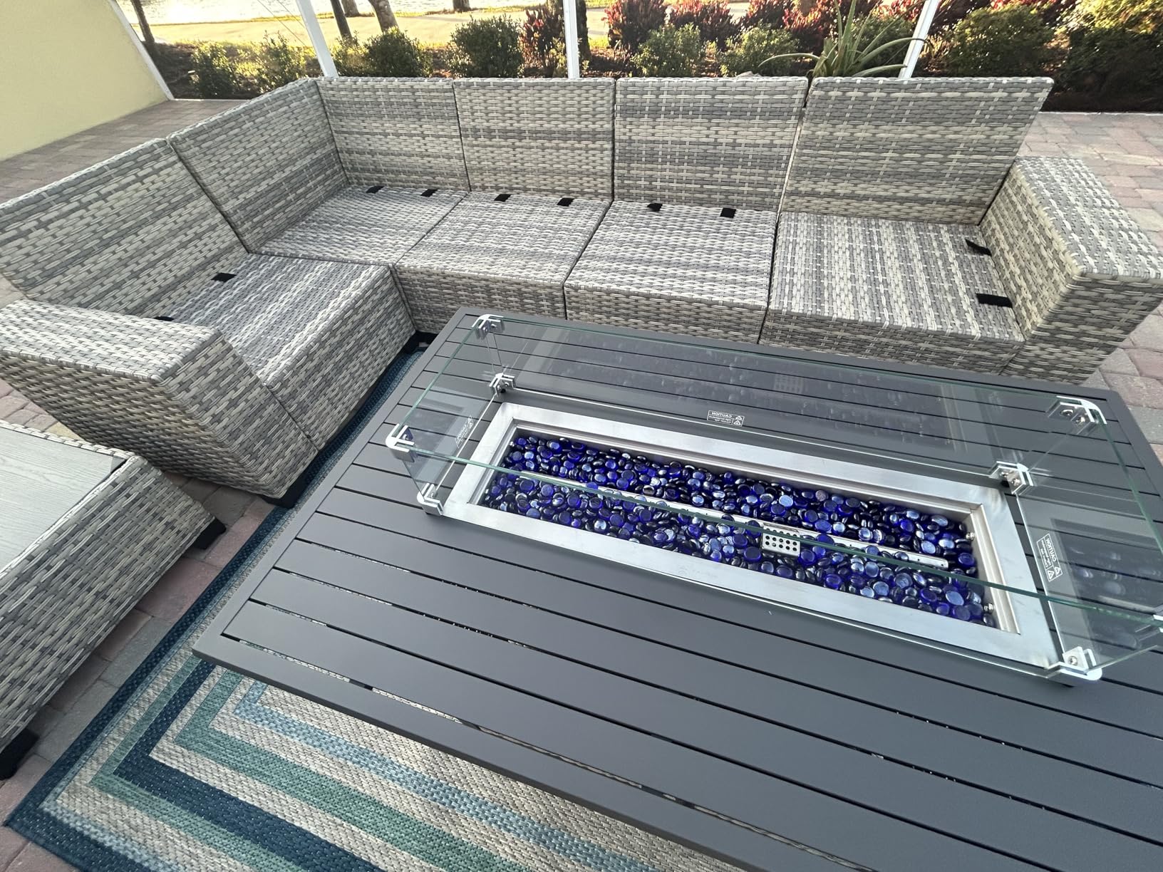 6-Piece Outdoor Patio Furniture Set Wicker Sectional Sofa Set, Patio Conversation Set with Thickened Cushions & Coffee Table for Garden, Backyard, Poolside, Dark Grey customer photo 2