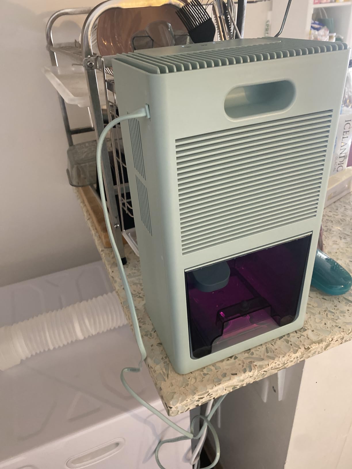 Dehumidifier, 95OZ Dehumidifier for Home 1000 Sq.Ft - Quiet with Auto Shut Off & Relaxing 7 Color Ambient Light,Ideal for Livingroom, Bedroom, Basement(Black) customer photo 2