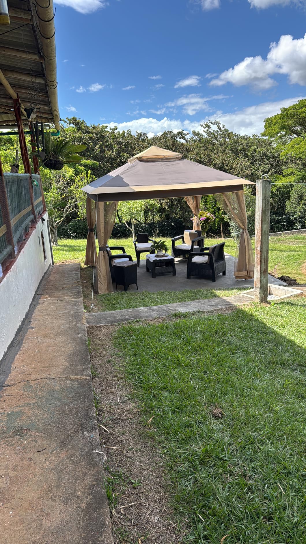 Garveelife 11x11 Pop Up Gazebo Tent with Mosquito Netting, Outdoor Canopy Shelter Easy Setup, Water & UV Resistant - Khaki customer photo 1