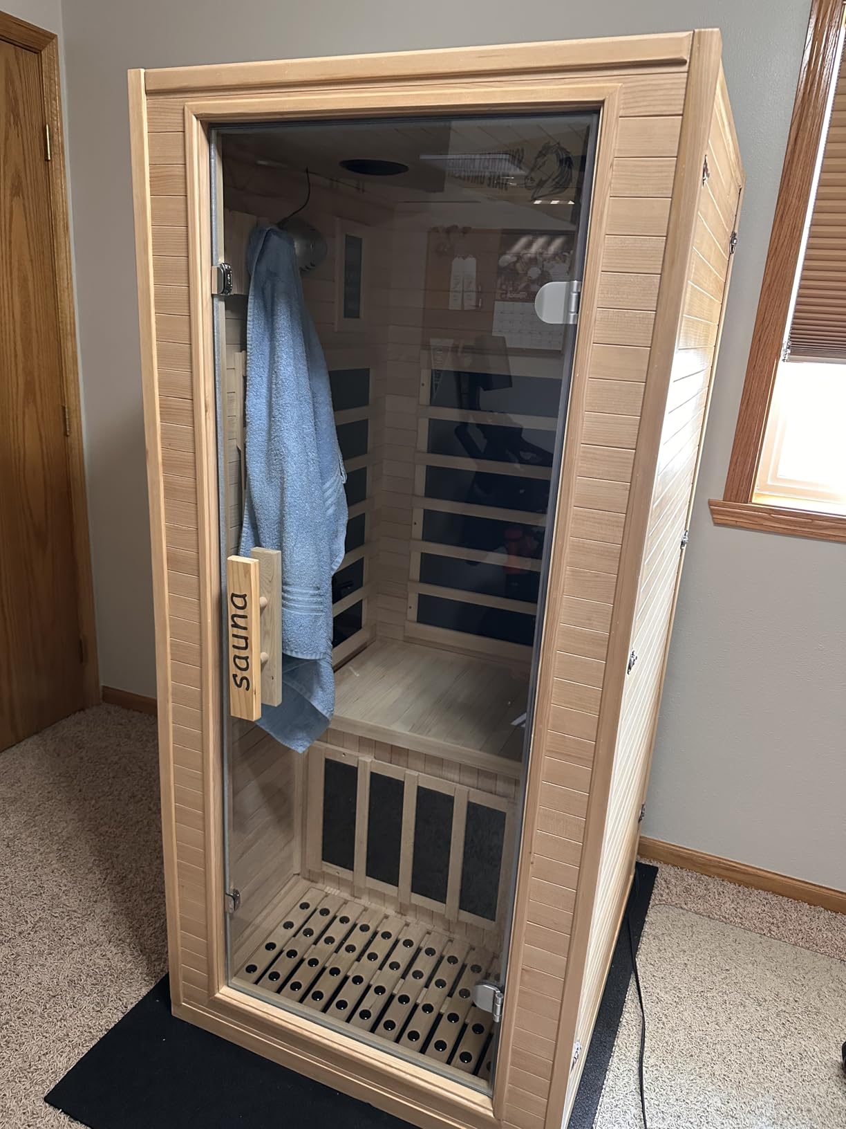 Far Infrared Sauna for 1 Person - 1050W Fast Heating, Canadian Hemlock Wood Home Sauna with Bluetooth Speaker, Chromotherapy & Oxygen Ionizer Easy Assembly Indoor Sauna for Relaxation, Detox, Home Gym customer photo 1