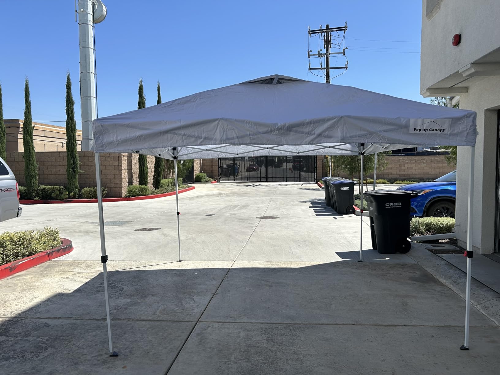 Shades 10x10 Pop Up Canopy with One Push Setup, Heavy Duty Beach Tent with Wheels for Easy Moving, Sun Shelter for Parties, Events, Outdoor Gazebo with 420D Coated Waterproof White Fabric customer photo 2