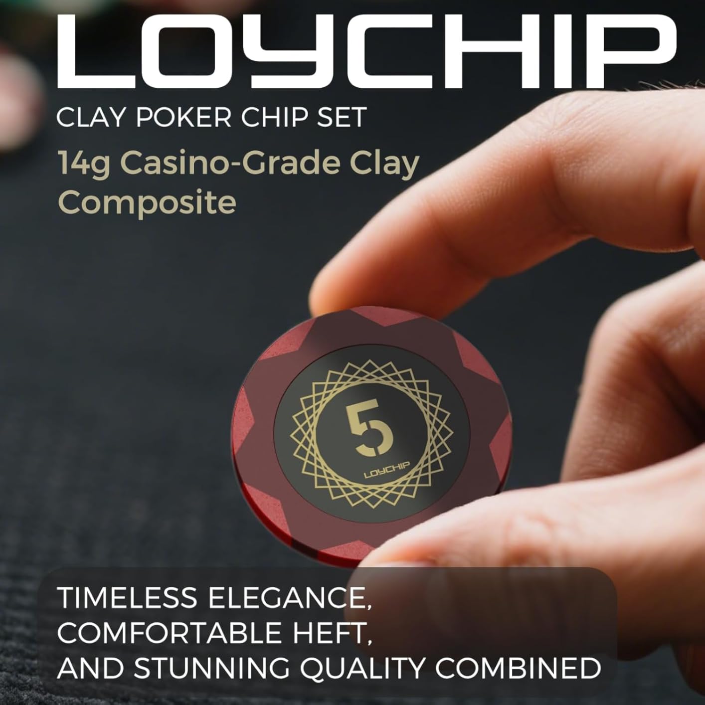 Casino-Grade Clay Poker Chip Set, 300pcs 14g Numbered Clay Chips with Aluminum Case, 2 Decks, Premium Poker Set for Texas Hold'em, Blackjack, Home Game Night, Family Party, Travel customer photo 1