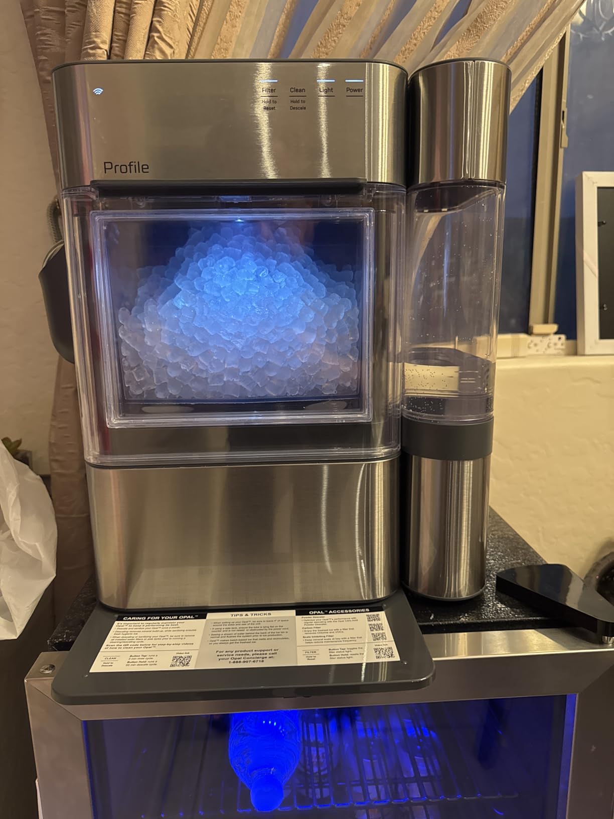 GE Profile Opal 2.0 Ultra Nugget Ice Maker with Side Tank and Scale Inhibiting Filter, Scoop Included, 38 lbs in 24 Hours, Pellet Ice Machine with WiFi & Smart Connected, Stainless Steel customer photo 1