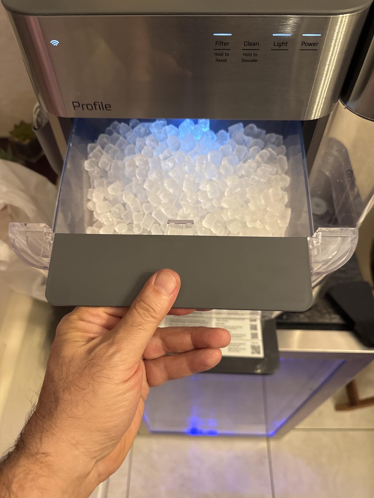GE Profile Opal 2.0 Ultra Nugget Ice Maker with Side Tank and Scale Inhibiting Filter, Scoop Included, 38 lbs in 24 Hours, Pellet Ice Machine with WiFi & Smart Connected, Stainless Steel customer photo 2