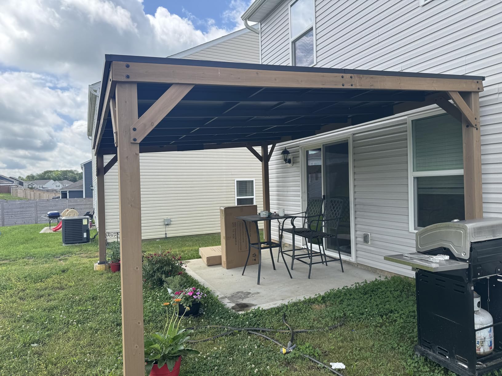 Modern Shade Supreme Cedar Wood Gazebo 12' x 16' with Hardtop Slope Roof, Wooden Grill Gazebo with Durable and Rot-Resistant, Supports Snow Loads and High Wind Speeds, Ideal for Backyard, Deck, Garden customer photo 1