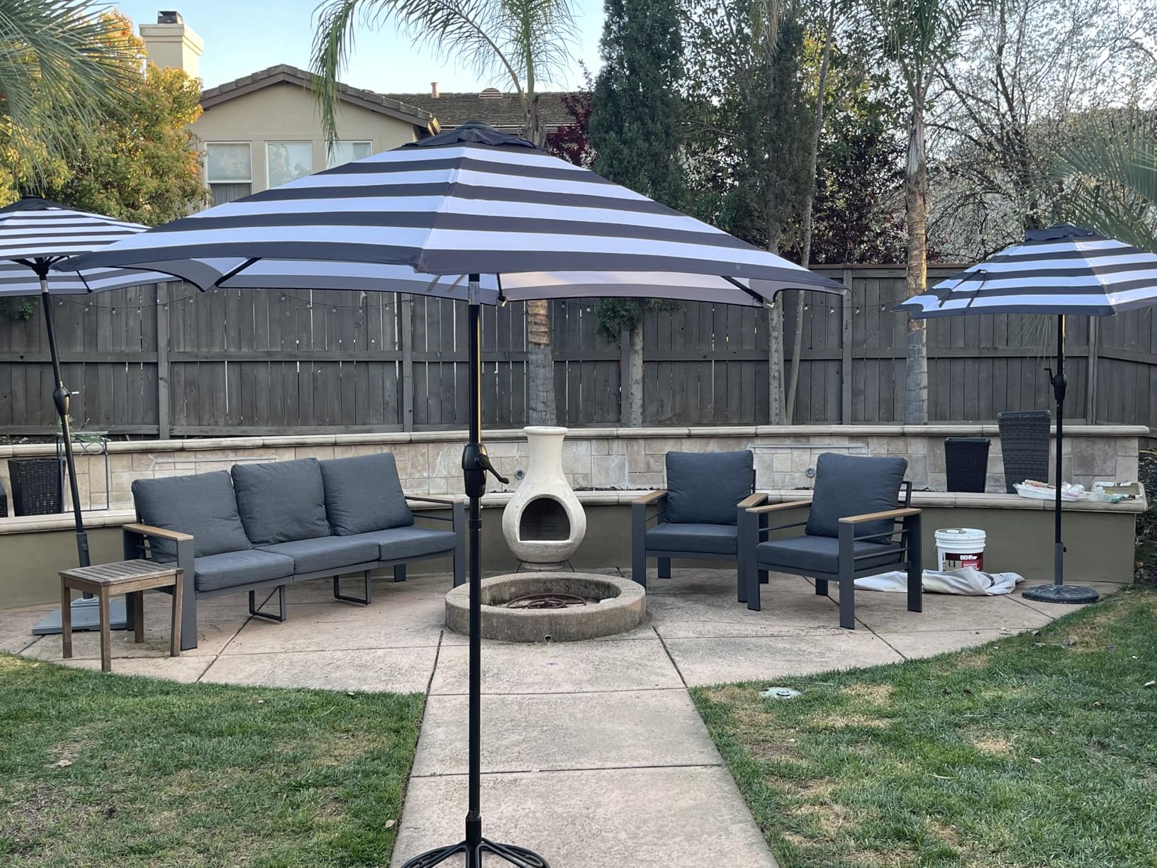 Aoxun Aluminum Outdoor Patio Furniture Set, 8-piece Outdoor Sectional with 44'' Propane Gas Firepit Table, Patio Conversation Sets with Upgraded Armrests and Cushions for Backyard, Garden and Poolside customer photo 1