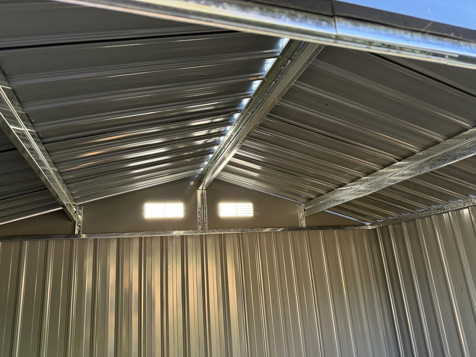 Aoxun 8x6FT Shed with Floor Galvanized Steel Outdoor Storage Shed Metal Garden Shed with Double Doors, Moisture-Proof Floor & Ventilation, Sloped Roof for Bike/Generator/Tool Storage (Brown) customer photo 1