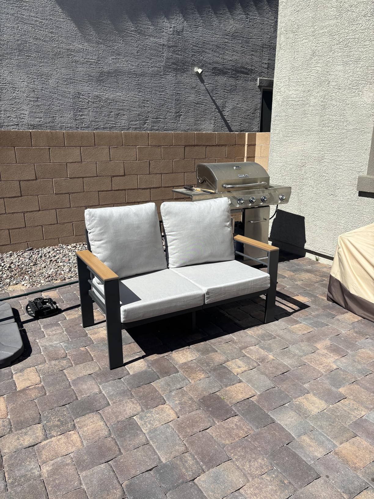 Aoxun Aluminum Patio Furniture Set 7 Seats, Oversized Outdoor Sectional with Washable Thick Cushions, Coffee Table and Waterproof Cover, Patio Conversation Sets for Porch, Balcony, Deck customer photo 2