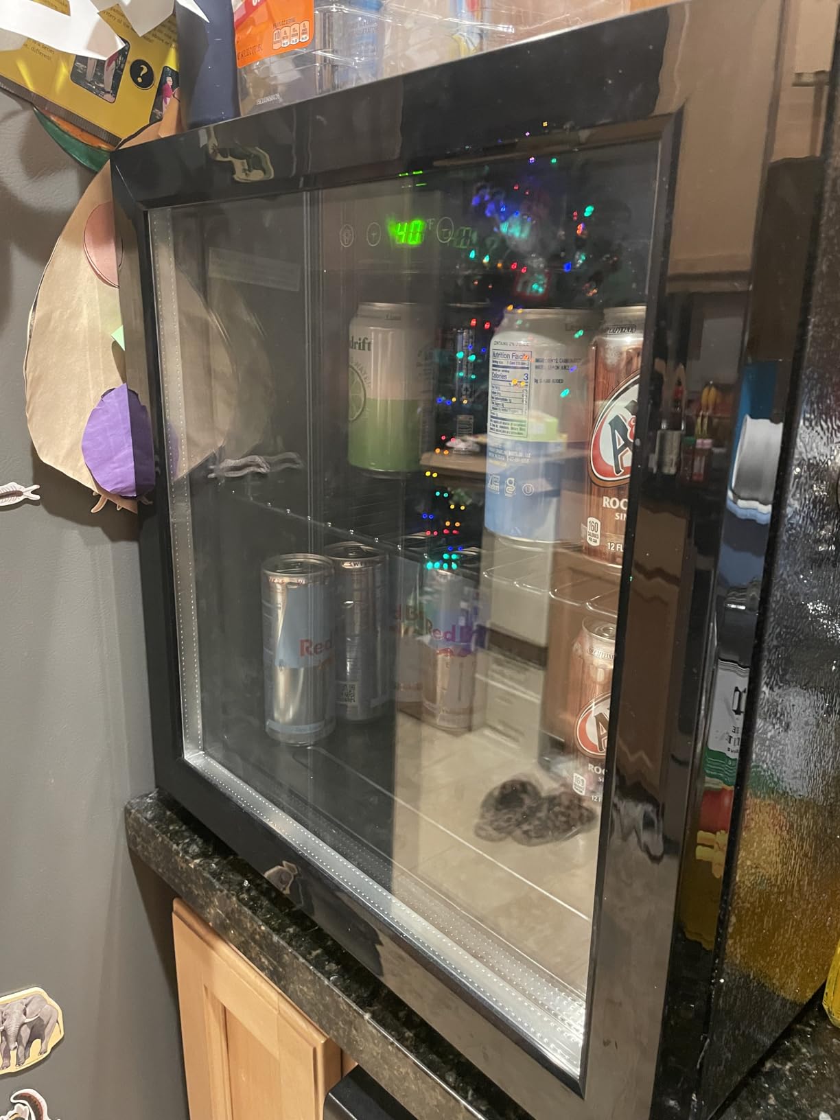 COWSAR Mini Fridge Cooler, 130 Can Beverage Refrigerator with Glass Door, ETL Approved Wine Fridge with Digital Temperature Control, LED Light, Reversible Door for Home, Office, Bar - 3.2 Cu.Ft customer photo 1