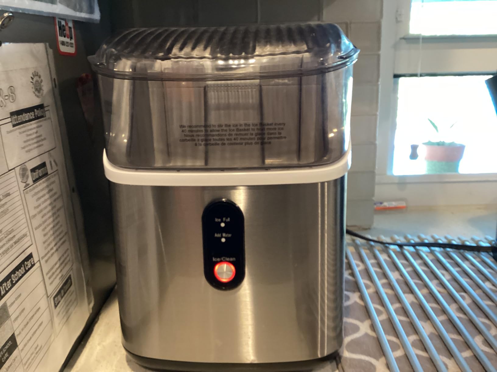 Kismile Nugget Ice Makers Countertop, Portable Ice Machine with Crushed Ice, 35lbs/Day, Self-Cleaning, One-Click Operation for Home Use (Silver) customer photo 2