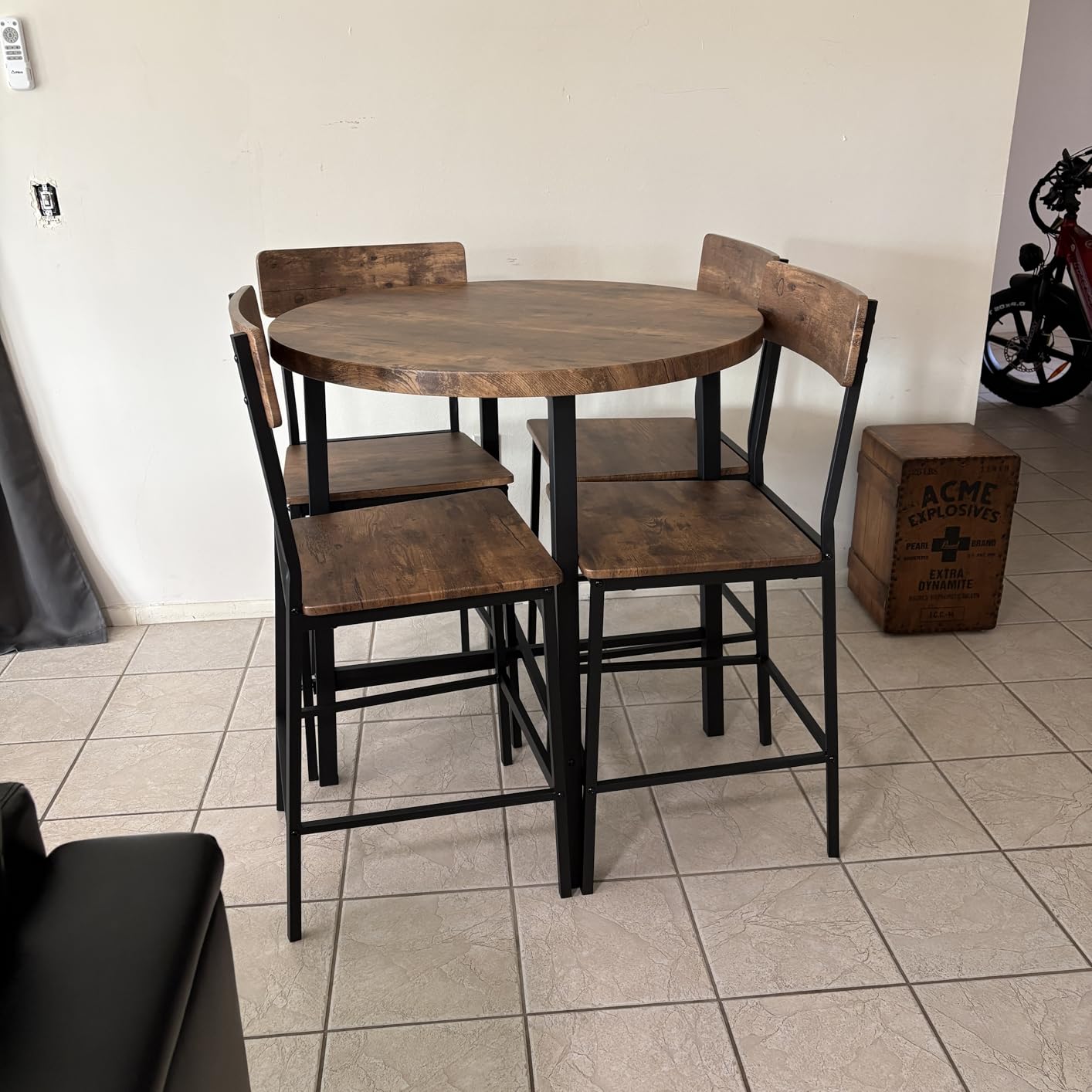 Best Choice Products 5-Piece Modern Round Counter Height Dining Set for Home Kitchen, Dining Room w/ 4 Chairs, 1.5in Thick Table - Black customer photo 2