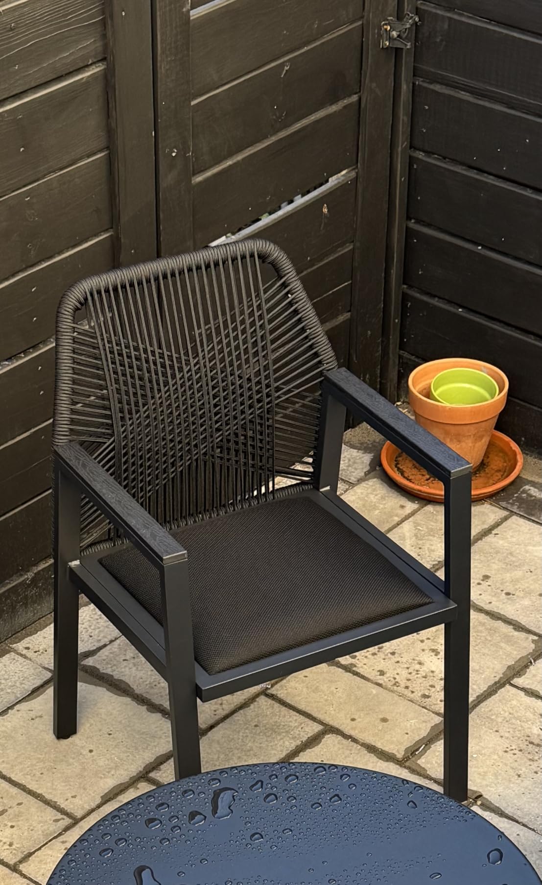 Best Choice Products Outdoor Dining Arm Chair Set of 2, Aluminum Frame with Armrest, All-Weather Woven Rope Chair Design - Black/Obsidian customer photo 1