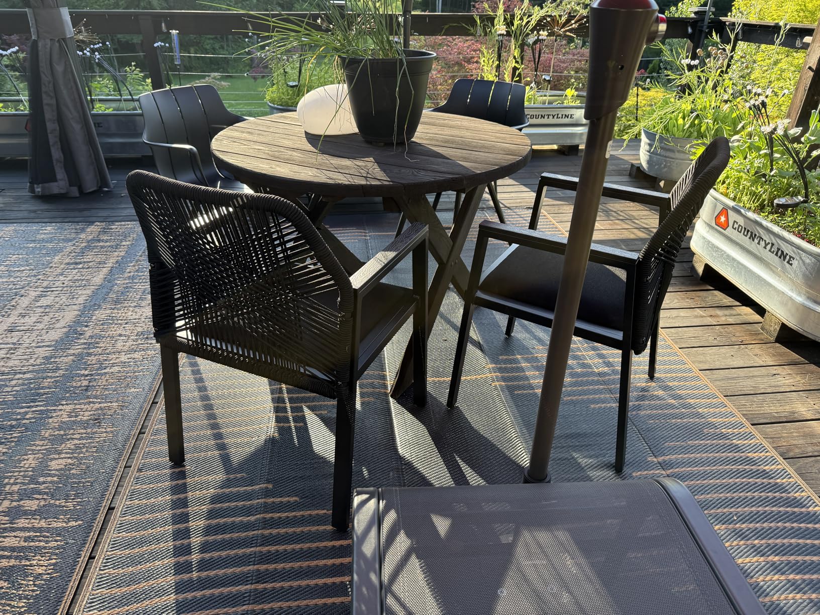 Best Choice Products Outdoor Dining Arm Chair Set of 2, Aluminum Frame with Armrest, All-Weather Woven Rope Chair Design - Black/Obsidian customer photo 2