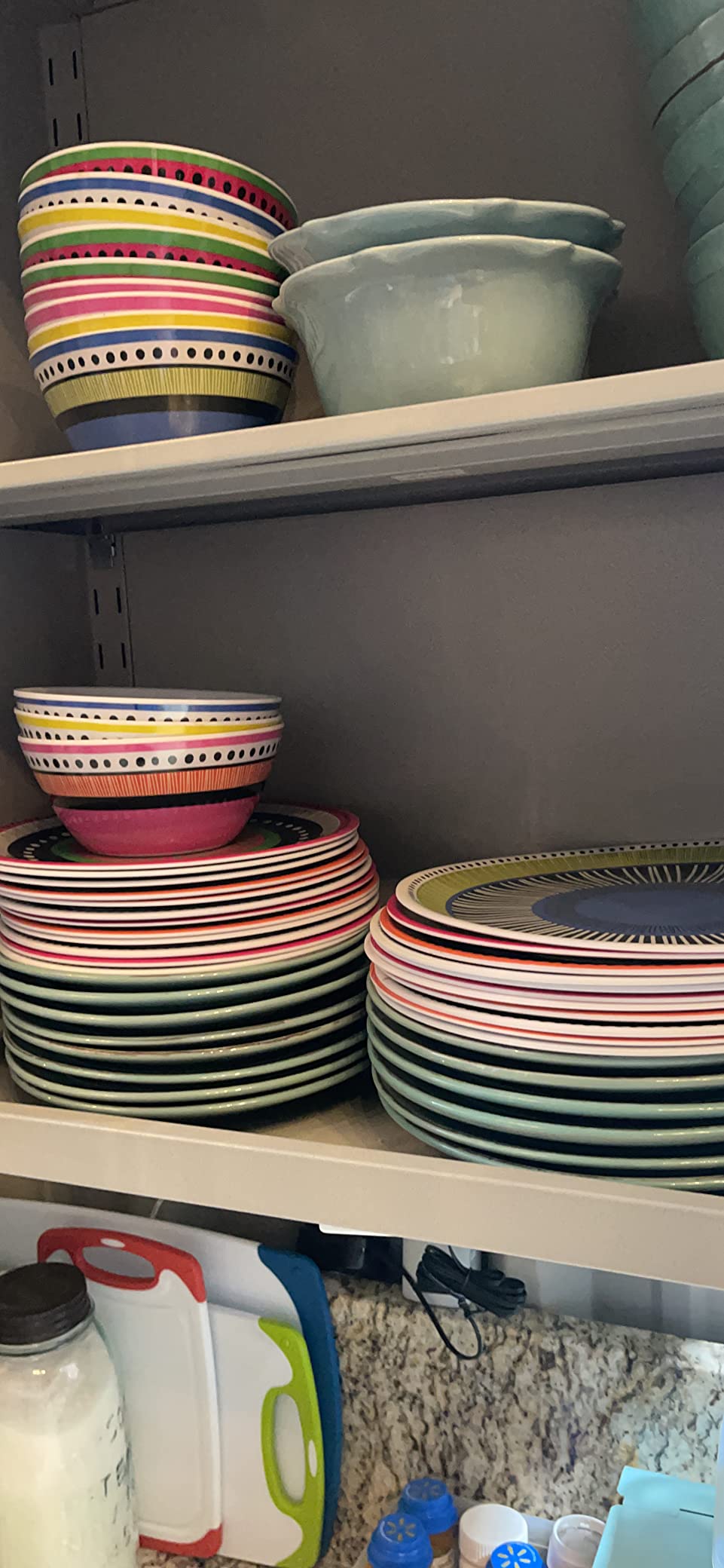 Gibson Home Candy Skies 12 Piece Unbreakable Wheat Straw Melamine Plates and Bowls Dinnerware Set - Outdoor, Camping, & Everyday Use - Matte Exterior/Shiny Interior Taupe Cream customer photo 2