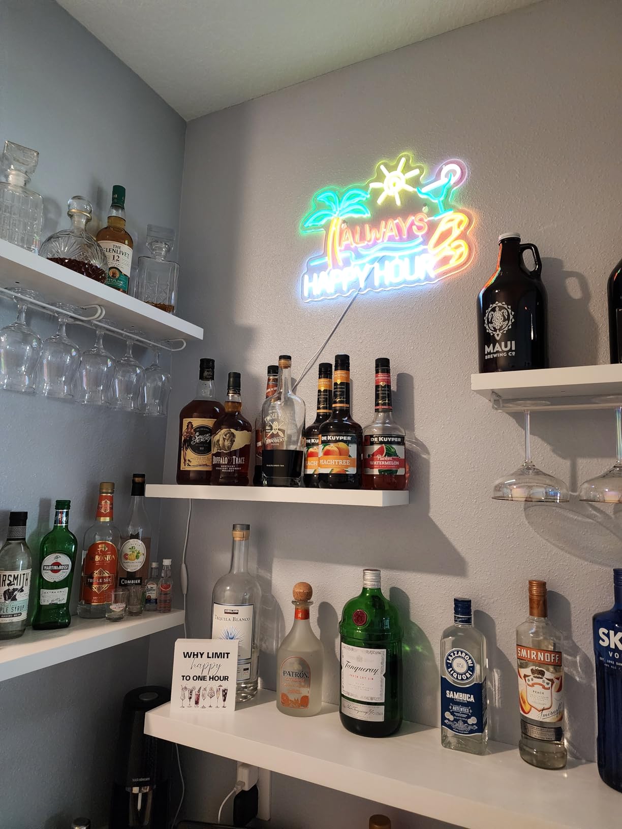 Always Happy Hour Beer Bar Neon Sign for Wall Décor Dimmable USB LED Neon Light for Home Tiki Bar Decor Man Cave Parties Gift customer photo 1