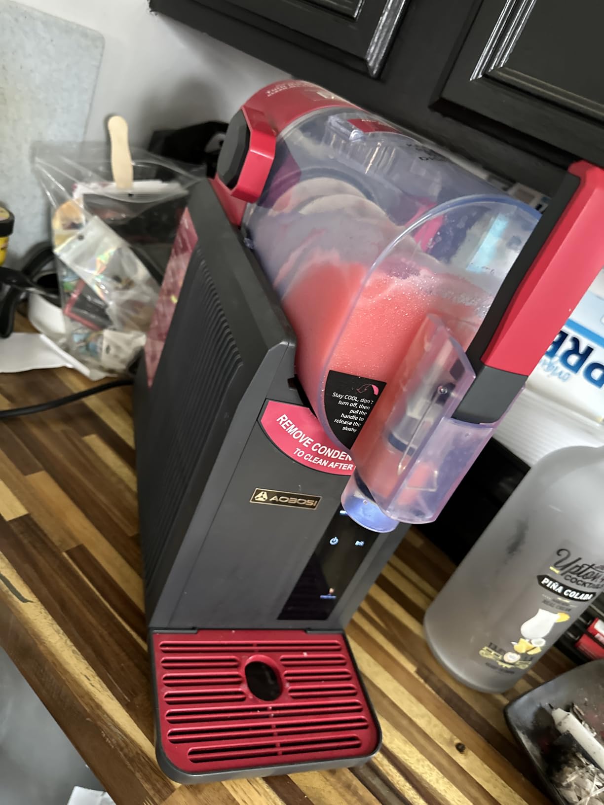 AAOBOSI Slushie Machine for Home, Frozen Drink Machine with Cookbook, Margarita Machine with 6 Presets Programs, No Ice Needed, Auto Cleaning, Slushy Maker for Frozen Margaritas, Cocktails, Frappés customer photo 1