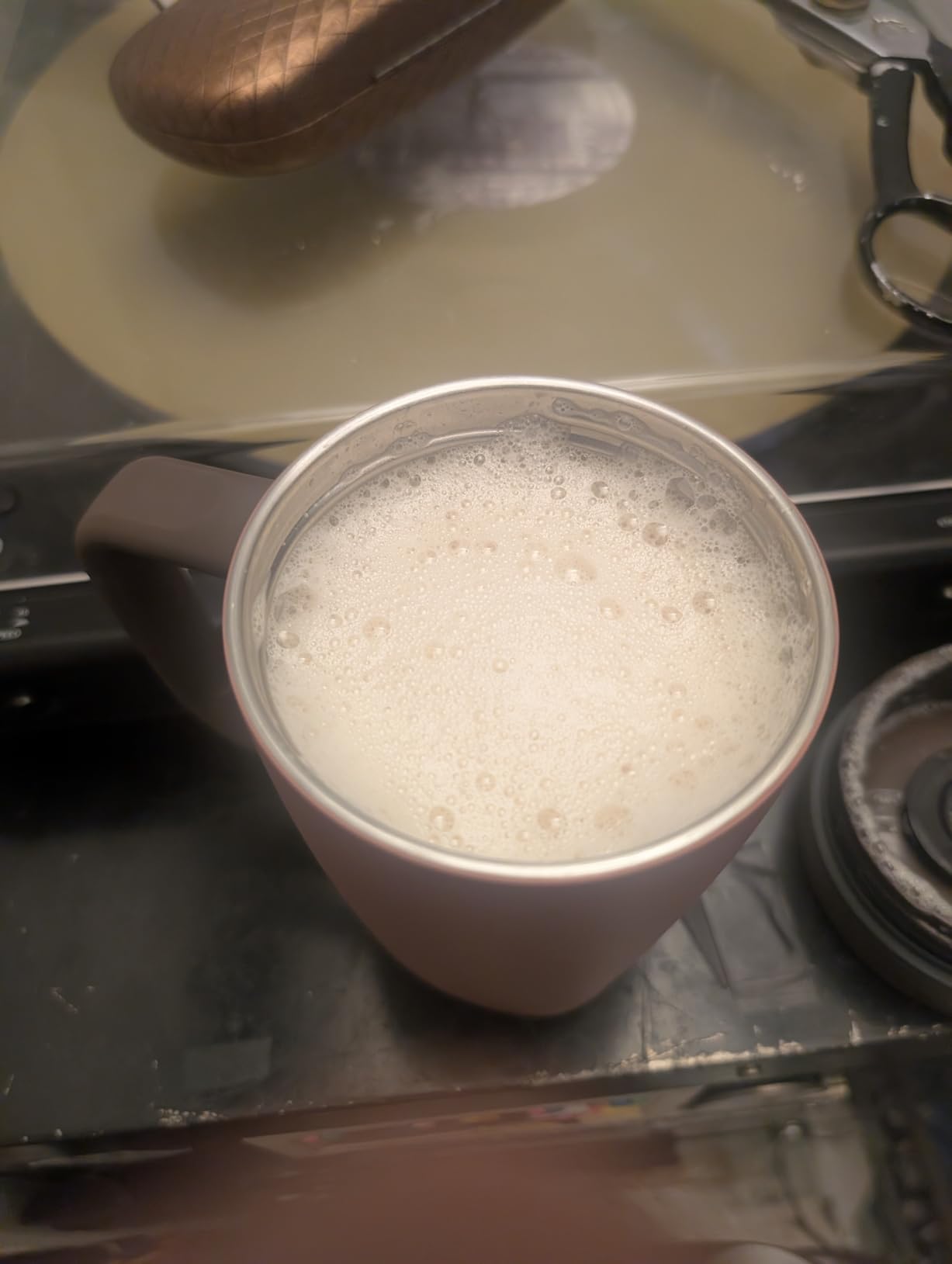 SmoothSip Slider Insulated Stainless Steel Coffee Tumbler, Reusable Iced Coffee Cup, Hot Coffee Travel Mug, BPA Free 12 oz, Pink/Tan (Daybreak) customer photo 1