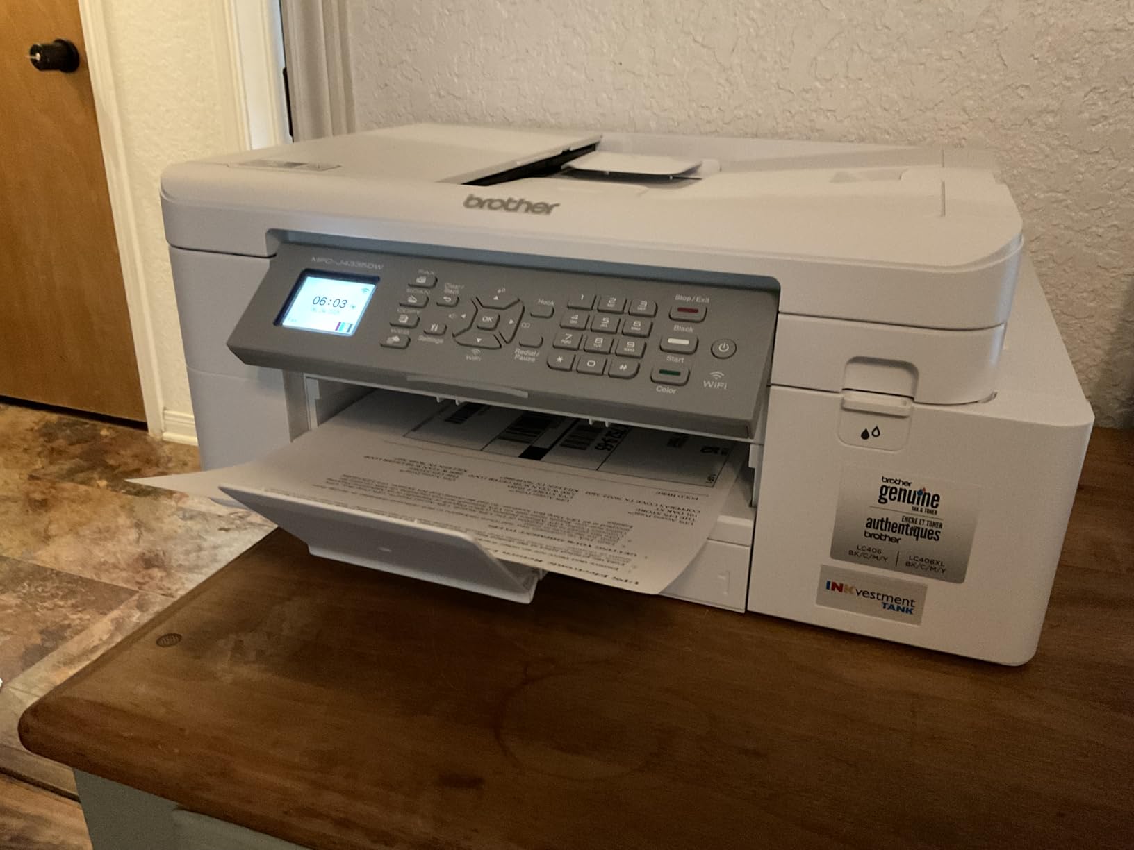 Brother MFC-J4355DW INKvestment 4355 Wireless Color Inkjet All-in-One Printer with 1.8