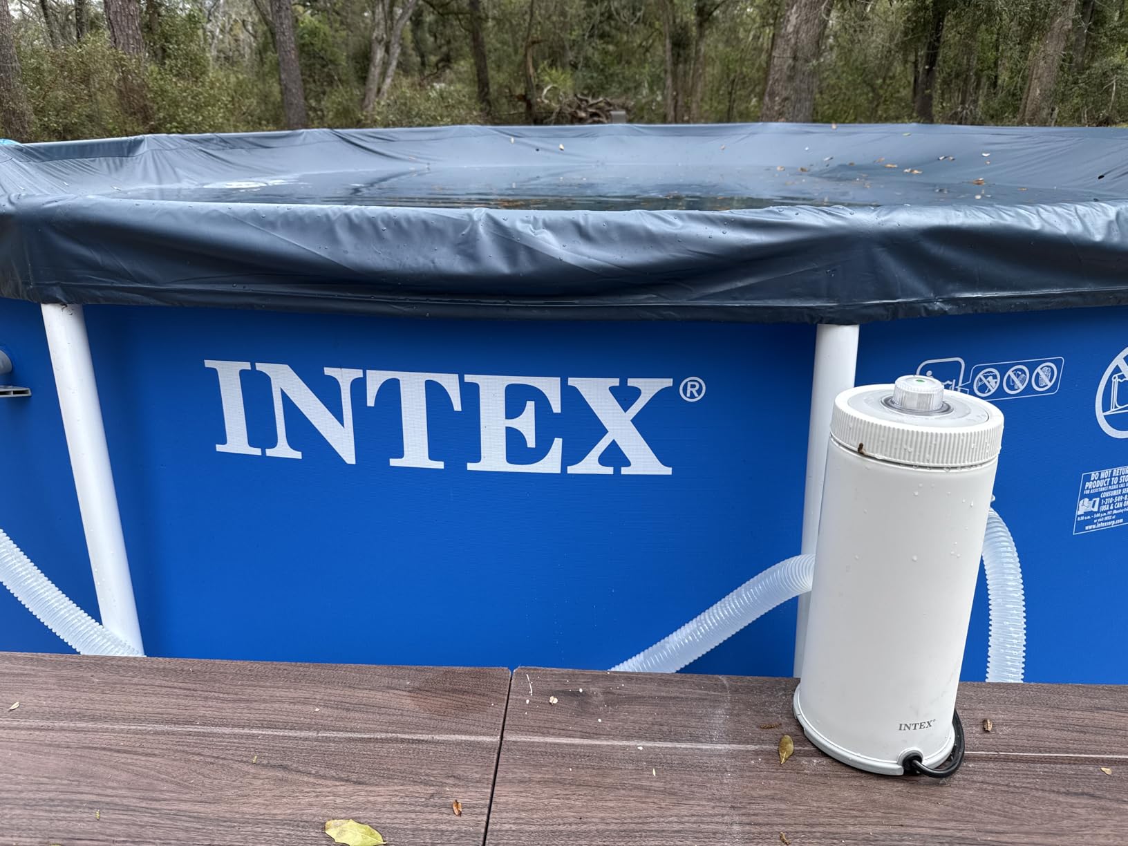 INTEX Metal Frame 15 ft x 48 in Above Ground Pool Set, Round Swimming Pool with Steel Frame, 1000 GPH Cartridge Filter Pump, and Type A Filter Cartridge customer photo 1