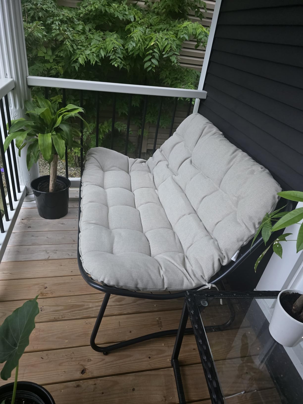 Crestlive Products Outdoor Loveseat, 2-Seat Sofa with Soft Cushion, All-Weather Outdoor Couch Patio Furniture for Balcony, Poolside, Backyard, Porch (Beige) customer photo 2